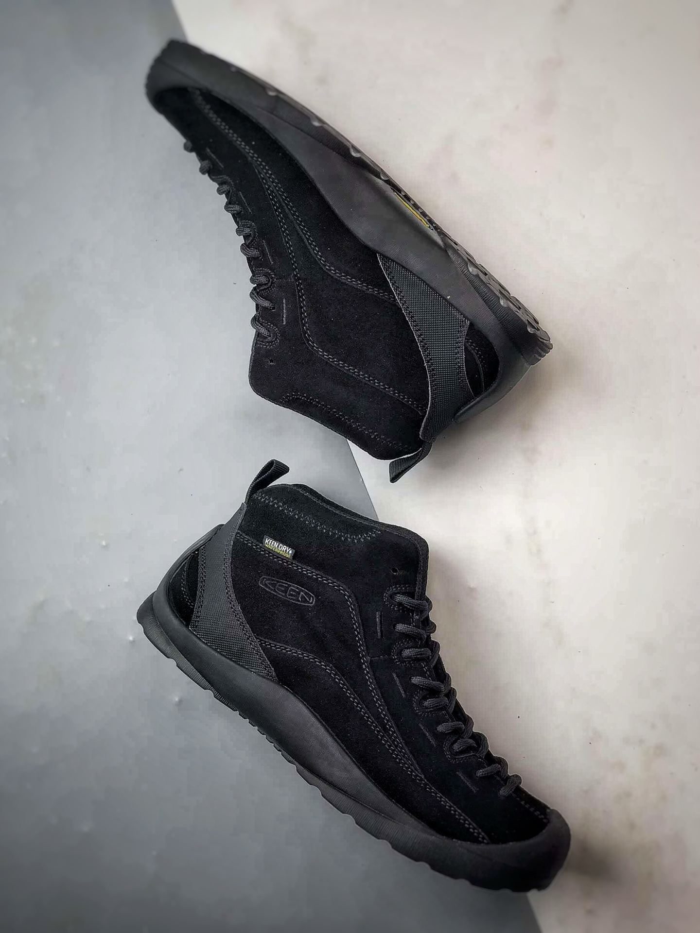 240 Keen/科恩 Jasper Mid 黑色 复古中帮系带户外风登山徒步鞋