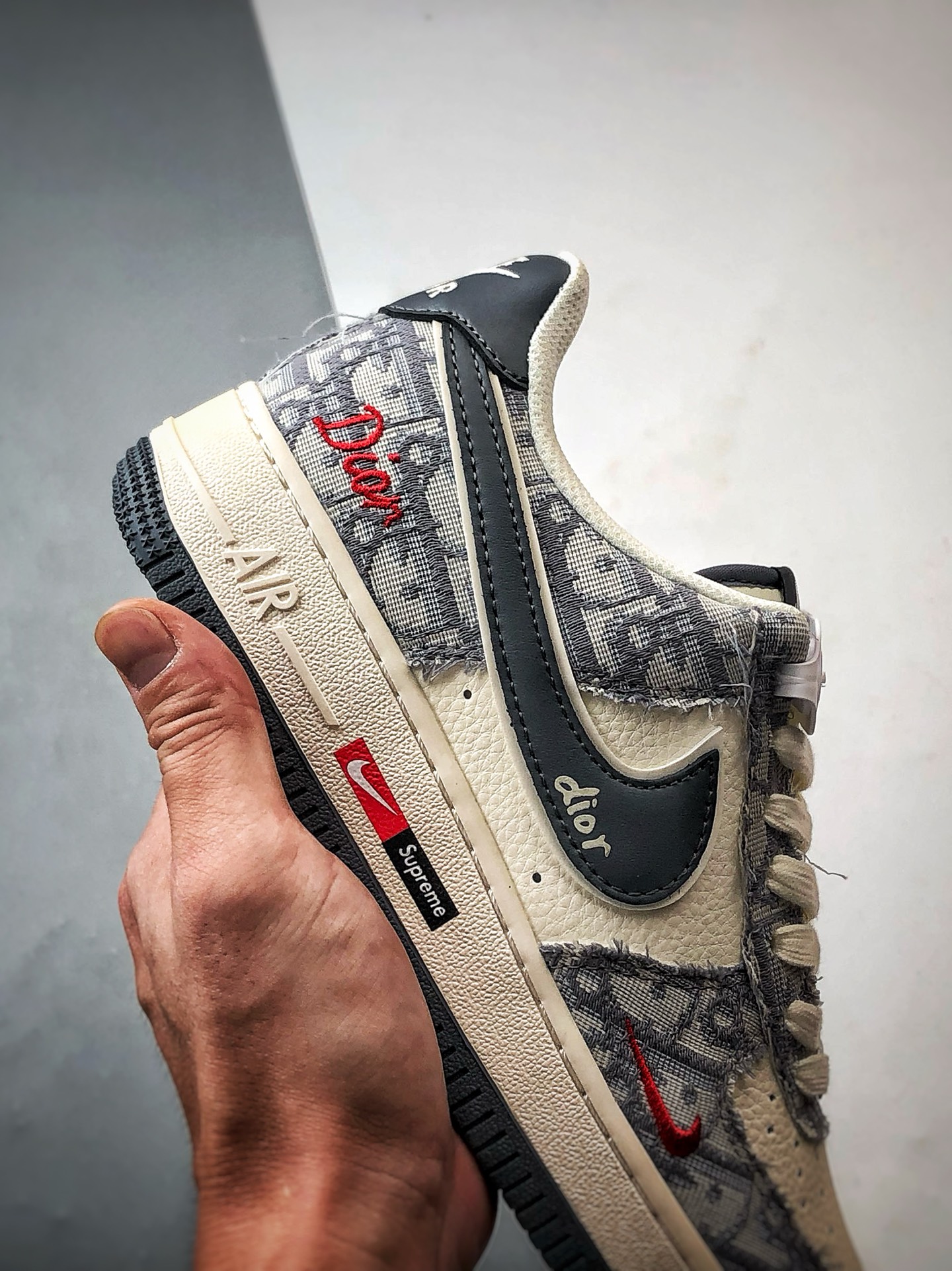 Dior x Air Force 1 Low 印花牛仔米白灰 MZ9588-807