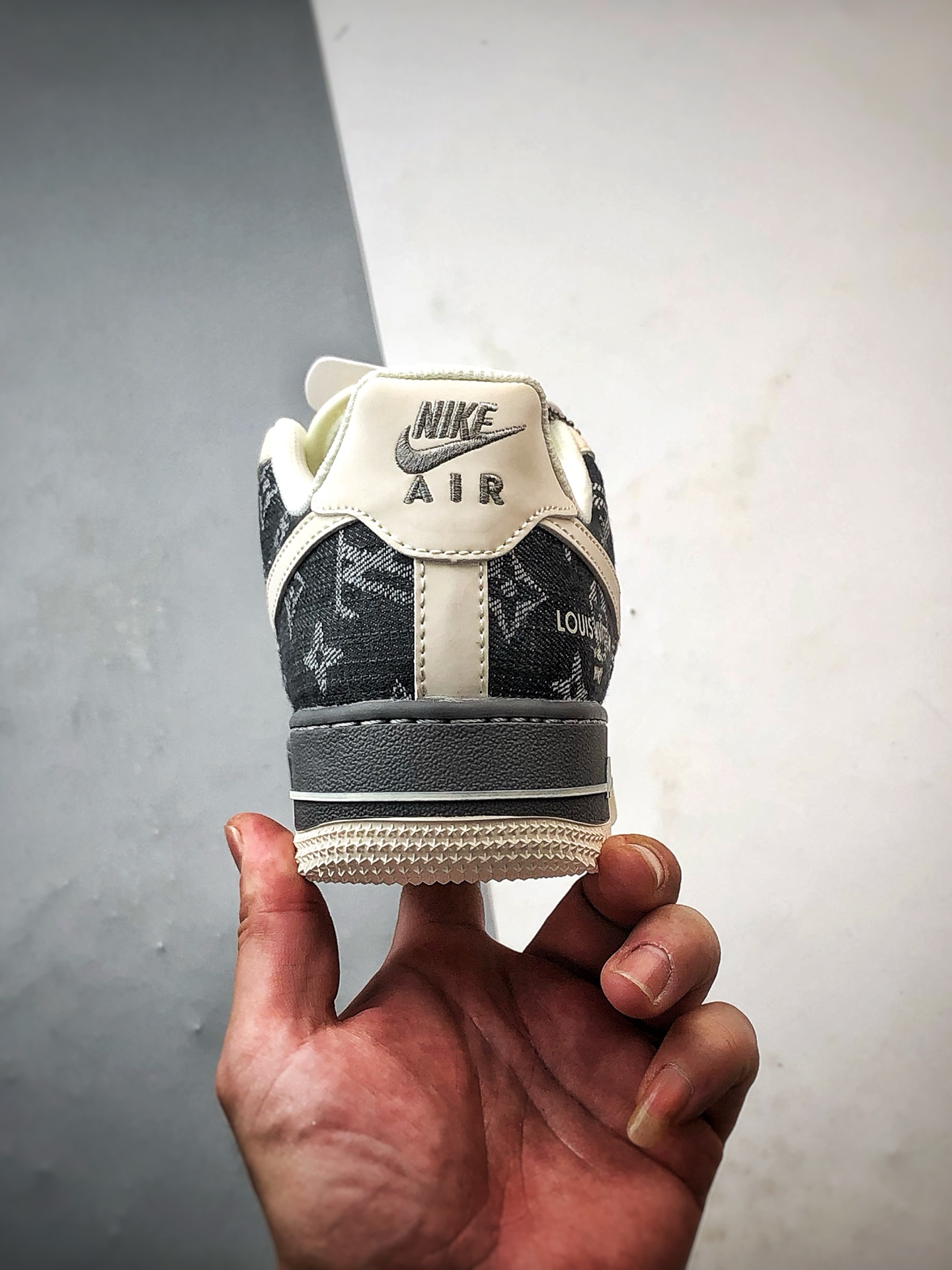 LV x Air Force 1 Low 牛仔拼接米白灰 SM6668-110