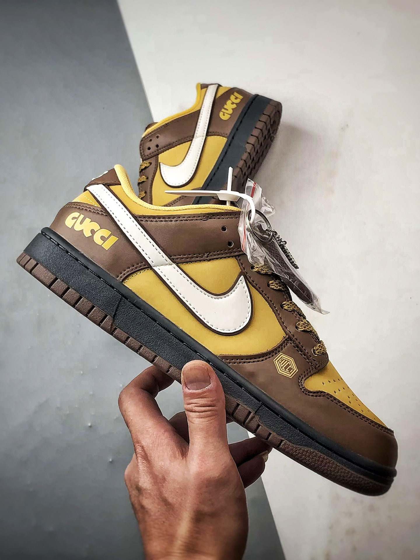 NK Dunk Low Retro ”DIY高端定制” 古驰棕黄反光白钩 低帮休闲运动板鞋 DJ1988-001