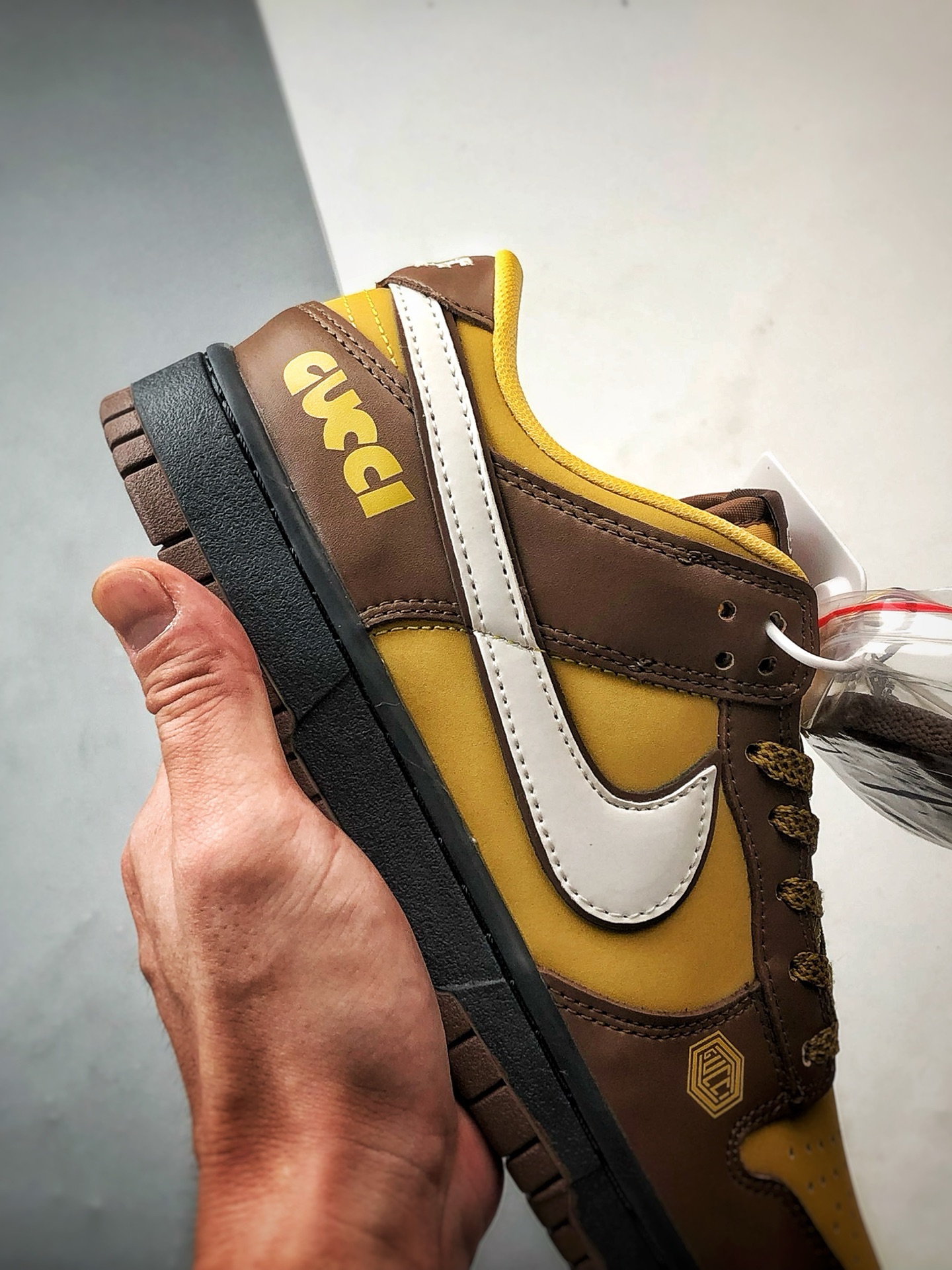 NK Dunk Low Retro ”DIY高端定制” 古驰棕黄反光白钩 低帮休闲运动板鞋 DJ1988-001