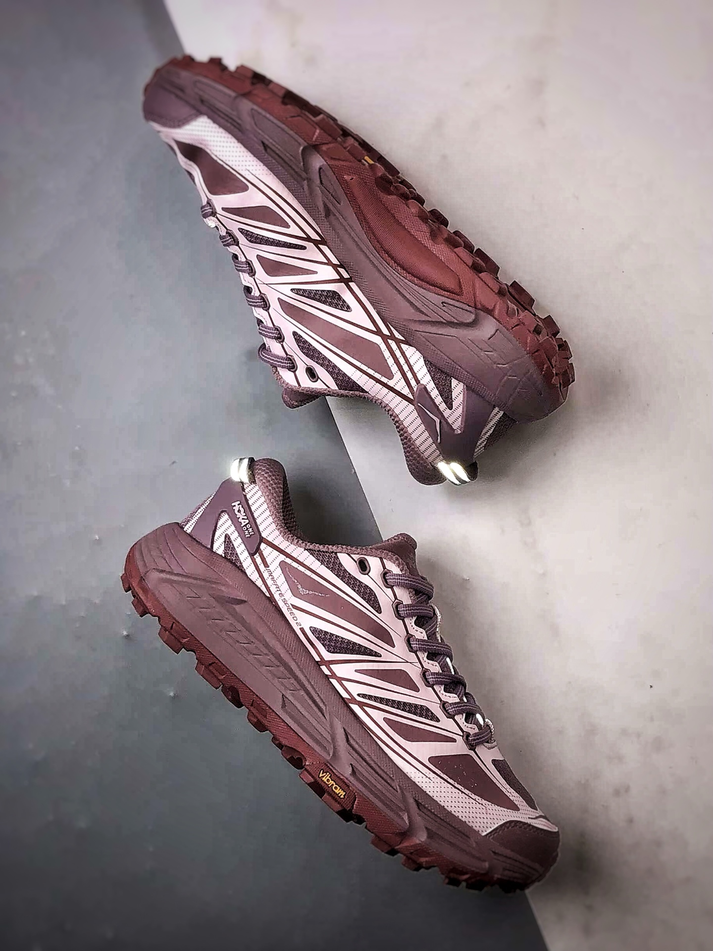 200 Hoka One One Mafate Speed 2 紫粉 玛法特低帮厚底轻量户外运动鞋 1126851-CVC