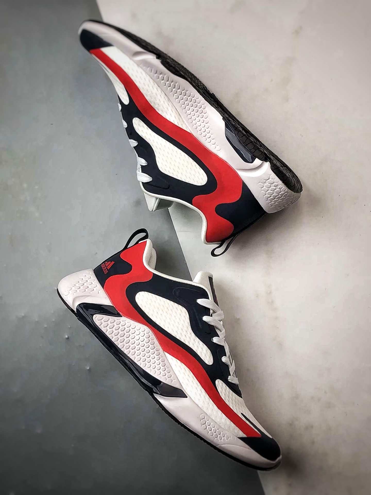 190 AD AlphaBounce Beyond M 白蓝红 阿尔法 真标网面休闲跑步鞋 CG5573