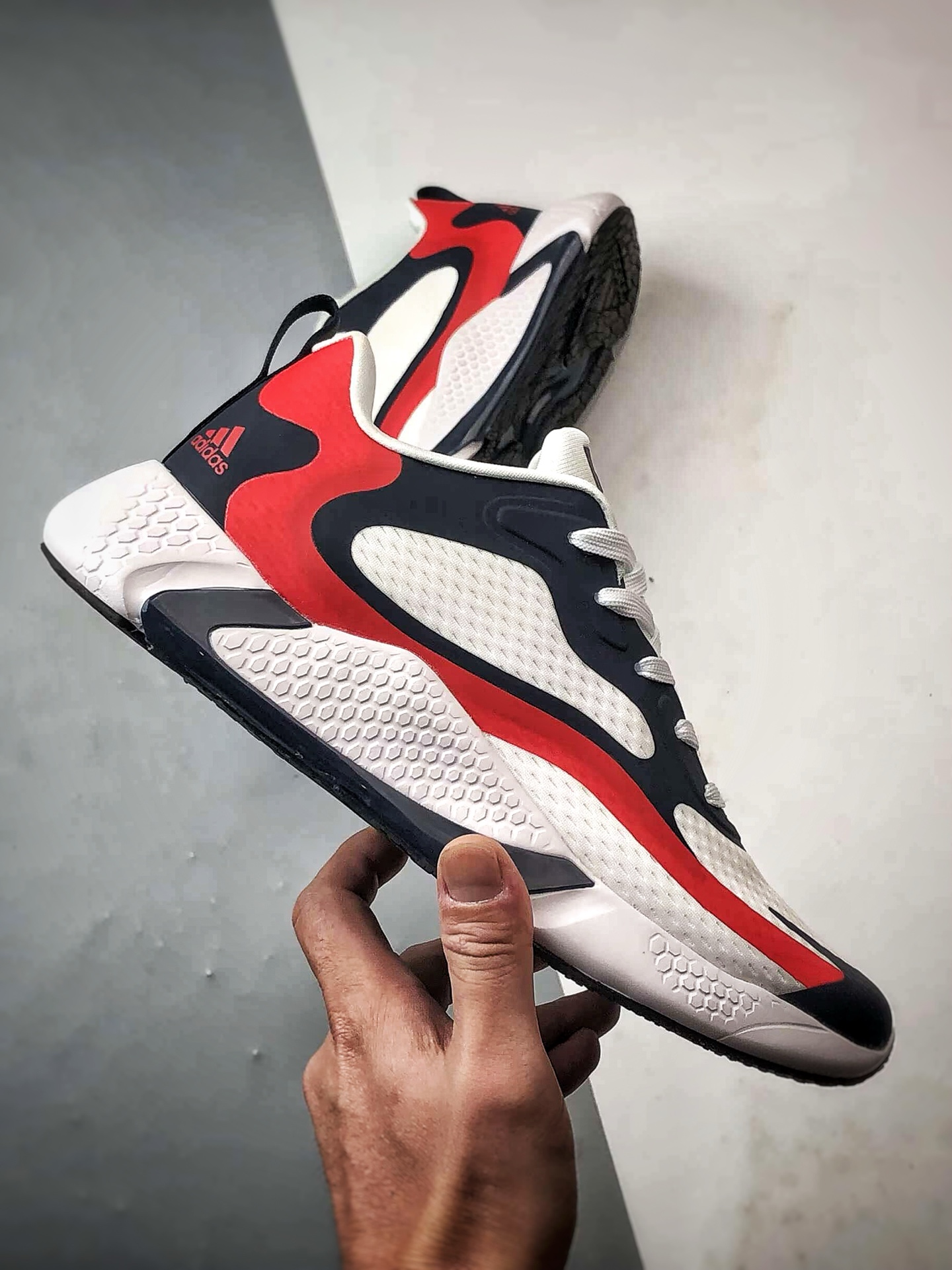 190 AD AlphaBounce Beyond M 白蓝红 阿尔法 真标网面休闲跑步鞋 CG5573