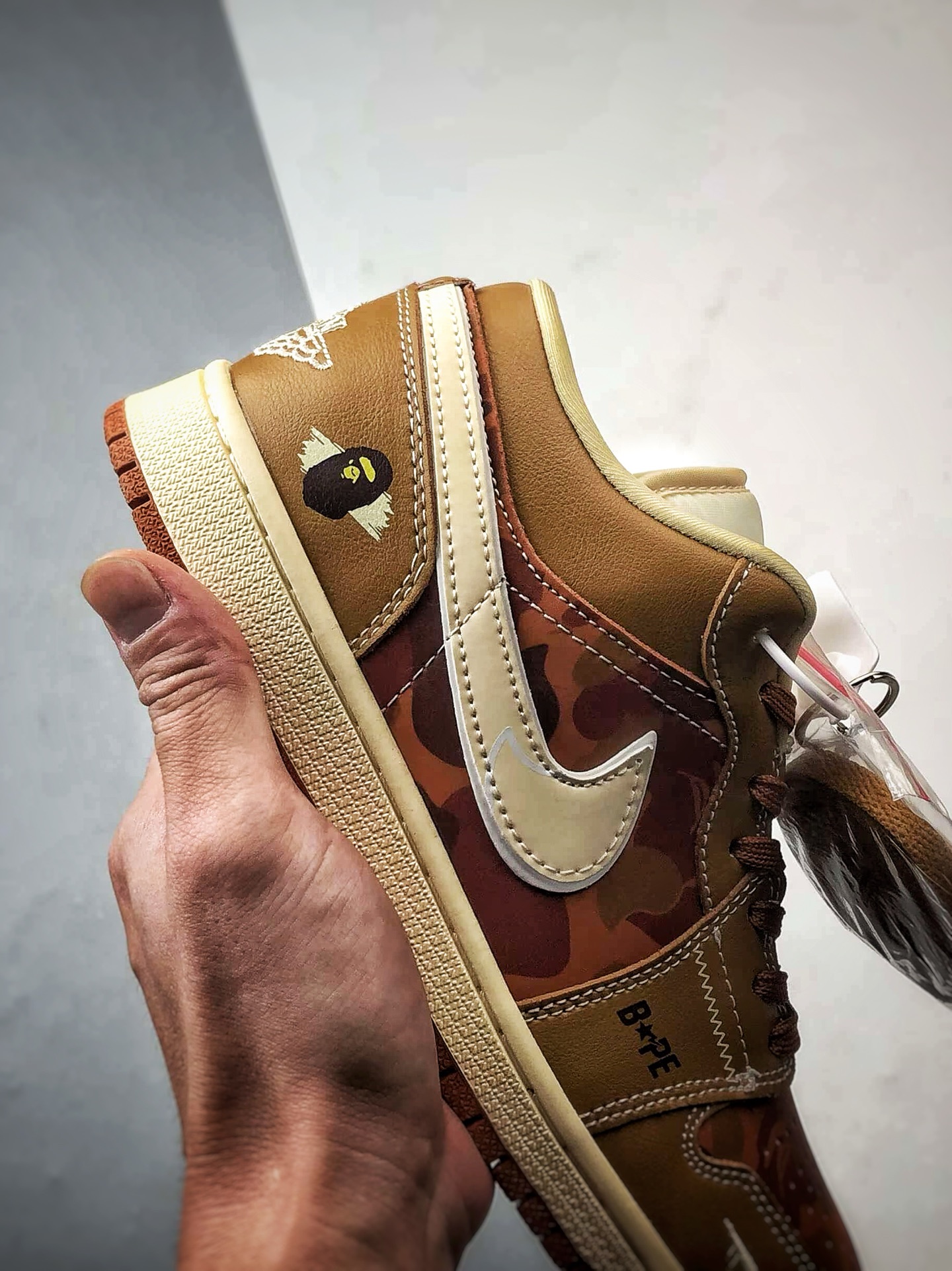 Air Jordan 1 Low ”高端定制” Bape棕黄橙迷彩 QG1988-014