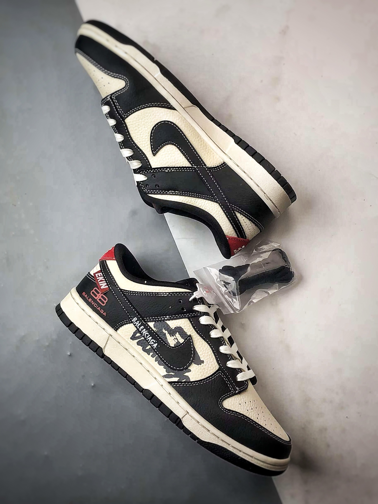 NK Dunk Low Retro ”DIY高端定制” 巴黎米白黑 低帮休闲运动板鞋 DS6608-016