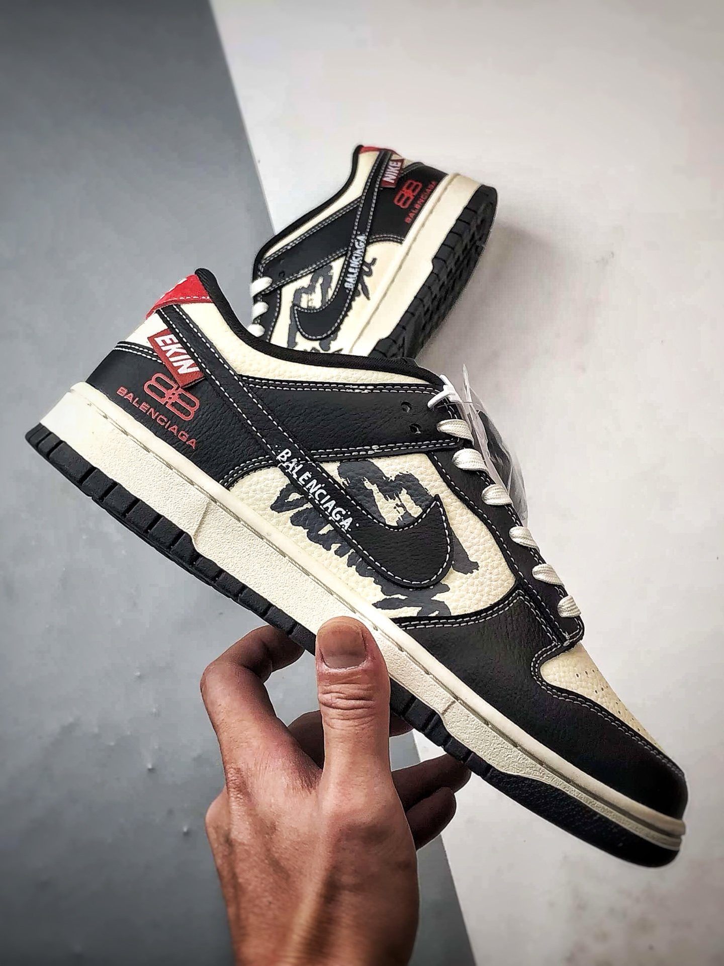 NK Dunk Low Retro ”DIY高端定制” 巴黎米白黑 低帮休闲运动板鞋 DS6608-016