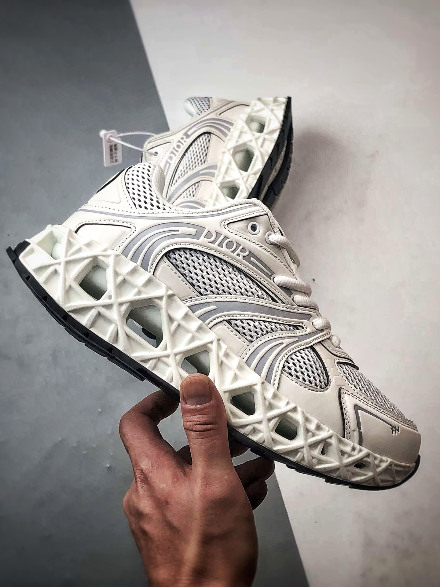 420 广东纯原大厂出品 顶级版本 Dior B35 NXXT Sneakers 白色 B35胶囊系列镂空厚底藤格纹运动老爹鞋