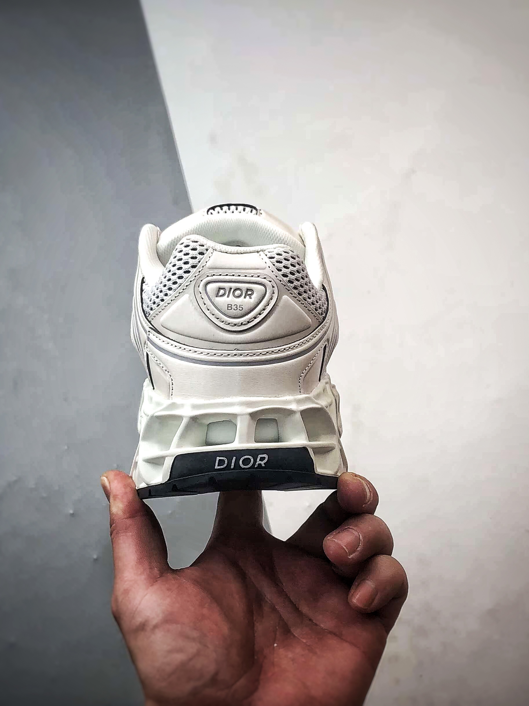 420 广东纯原大厂出品 顶级版本 Dior B35 NXXT Sneakers 白色 B35胶囊系列镂空厚底藤格纹运动老爹鞋