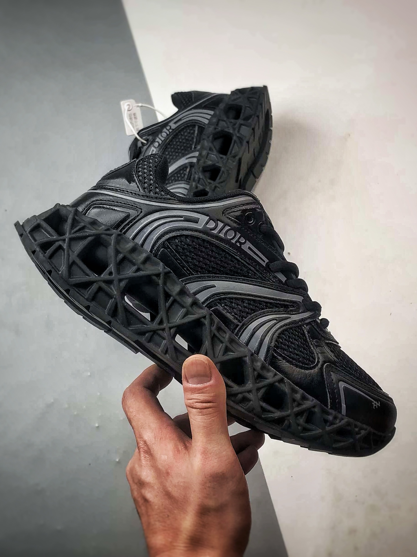 420 广东纯原大厂出品 顶级版本 Dior B35 NXXT Sneakers 黑色 B35胶囊系列镂空厚底藤格纹运动老爹鞋