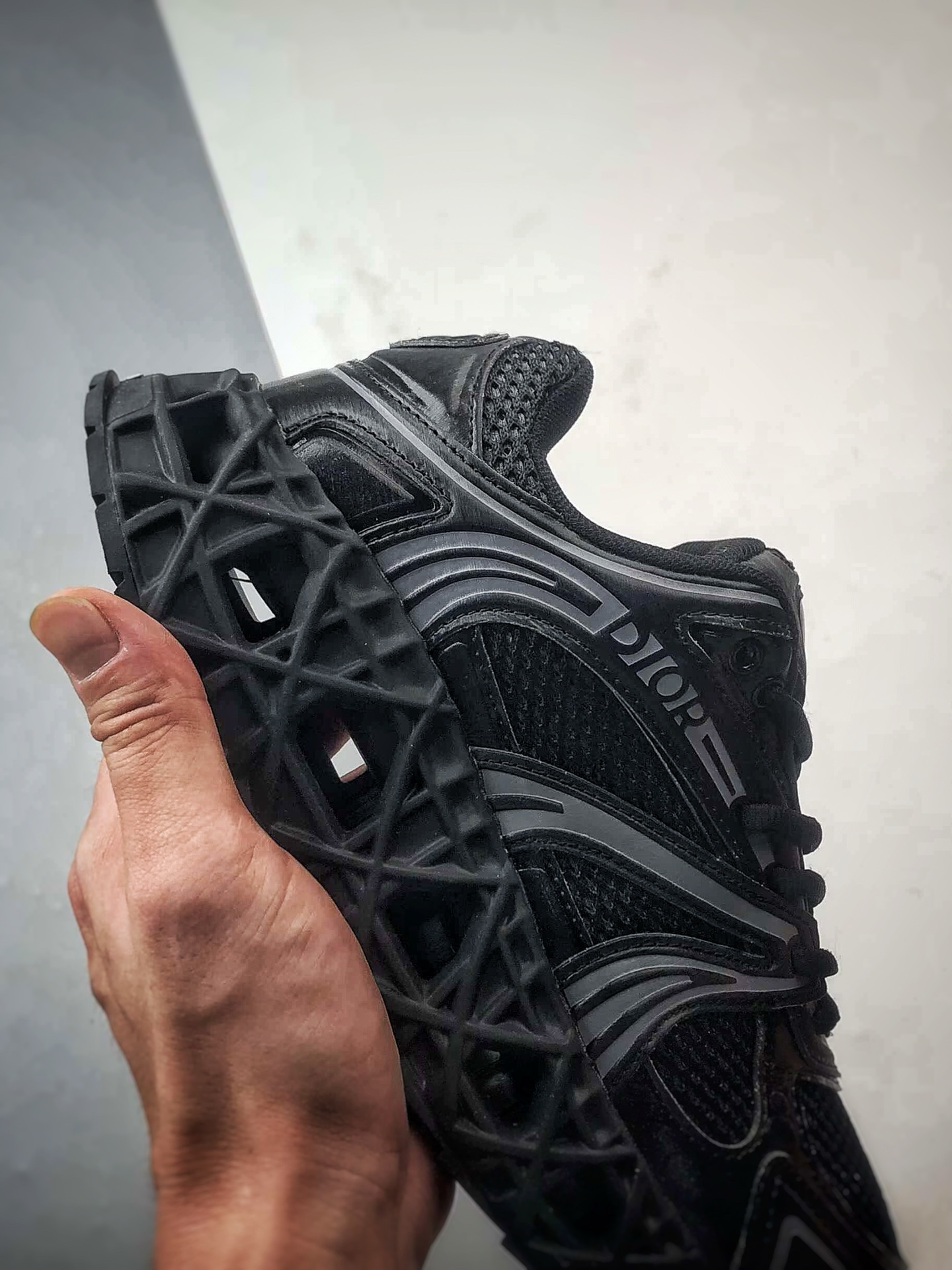 420 广东纯原大厂出品 顶级版本 Dior B35 NXXT Sneakers 黑色 B35胶囊系列镂空厚底藤格纹运动老爹鞋