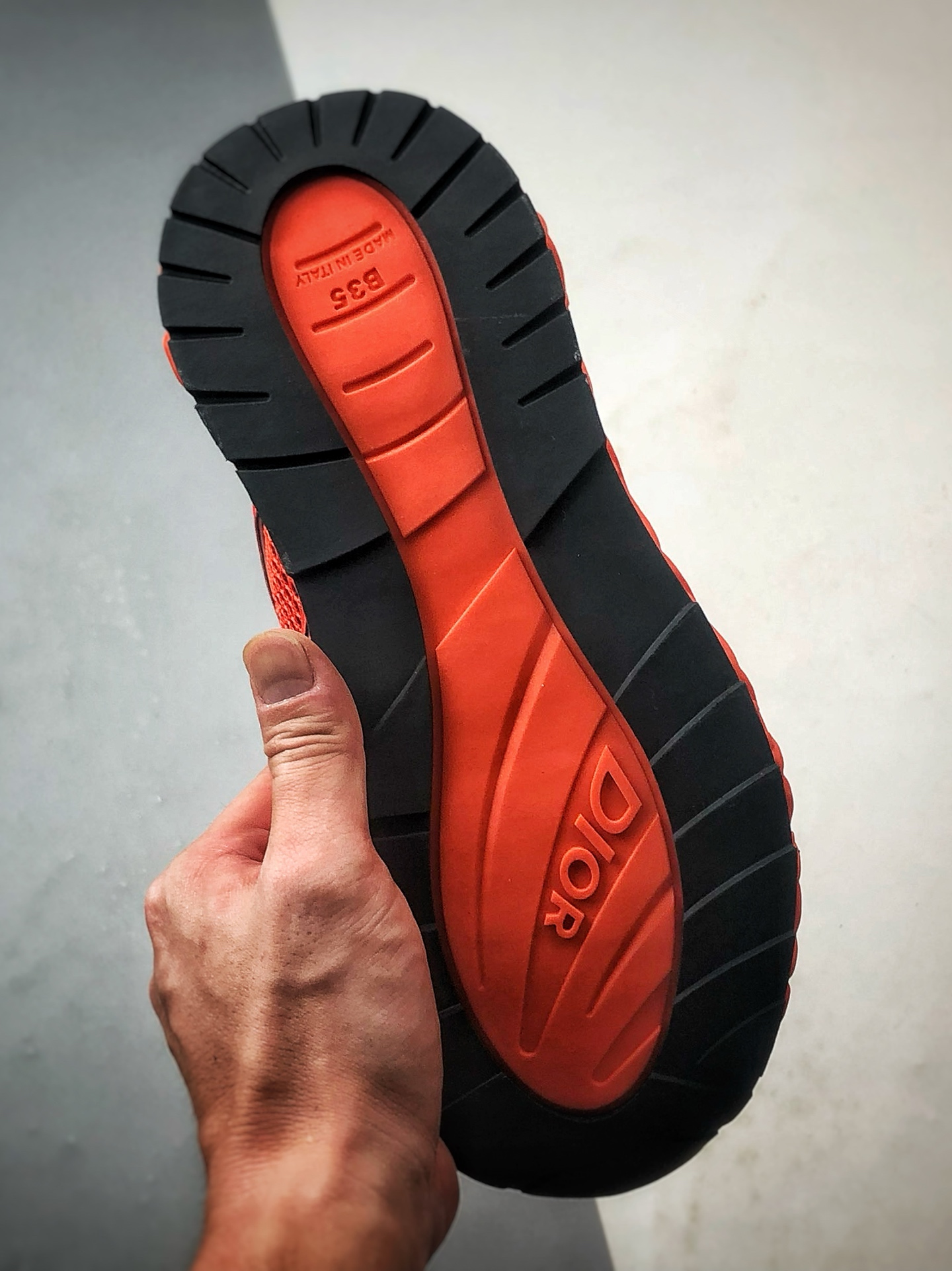 420 广东纯原大厂出品 顶级版本 Dior B35 NXXT Sneakers 橙色 B35胶囊系列镂空厚底藤格纹运动老爹鞋