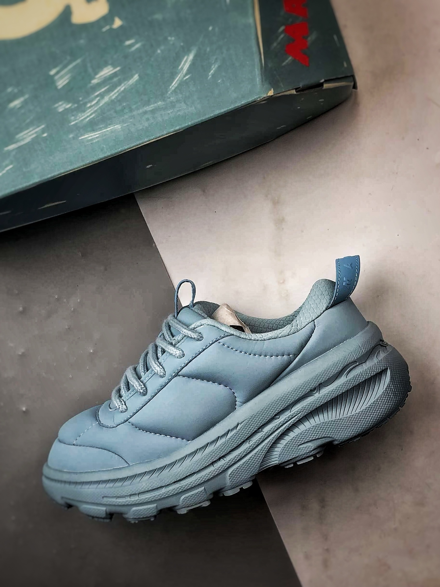 210 MARNI x Hoka One One Bondi B3LS 蓝色 跨界联名低帮户外越野面包跑步鞋 1170631-TORM