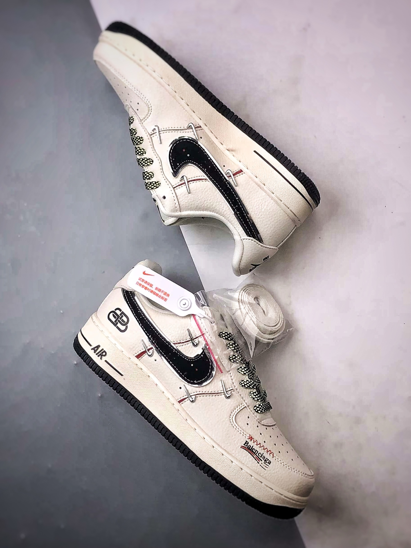 Blcg x Air Force 1 Low 米白黑四小钩 DD1928-309