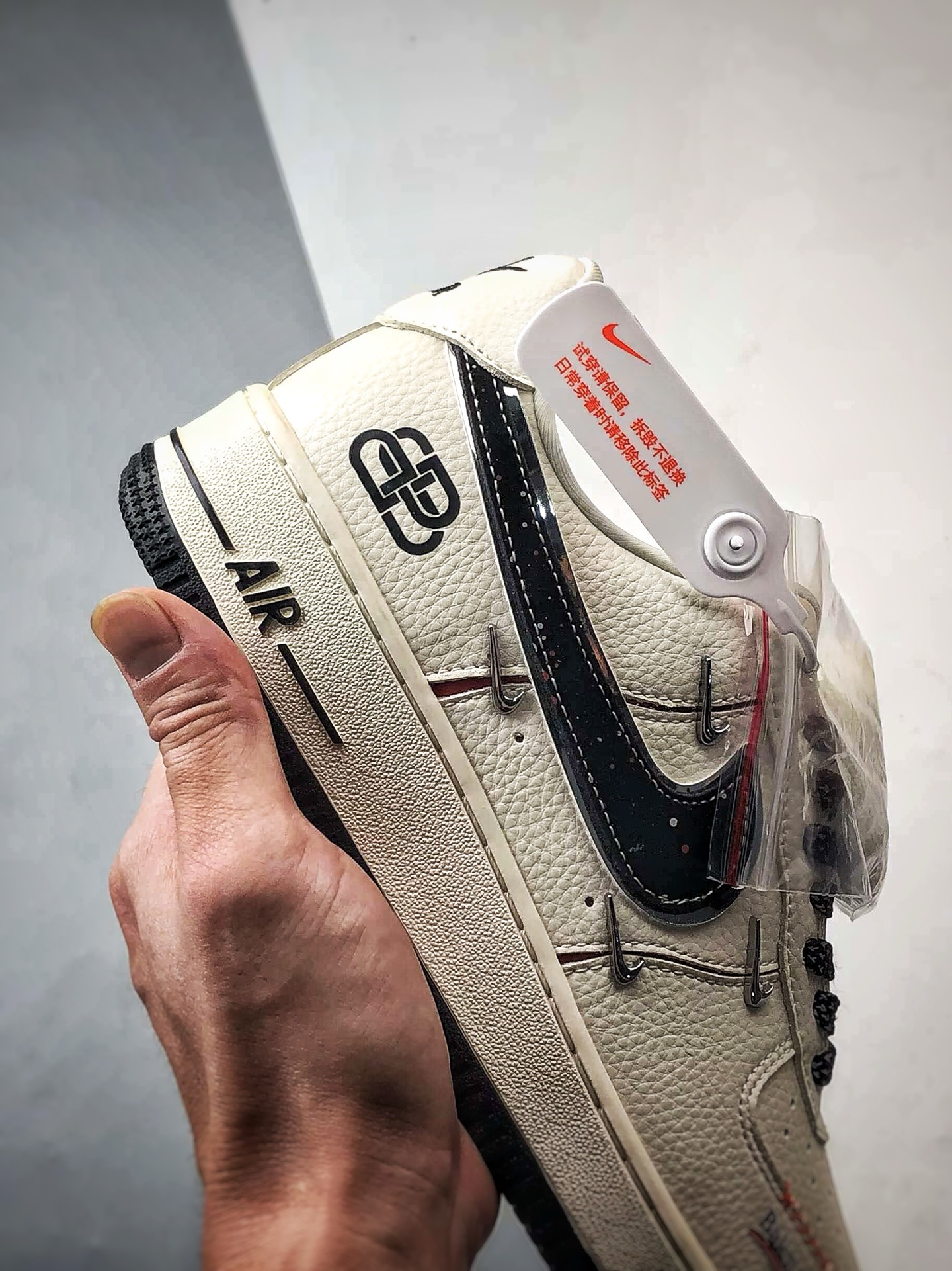 Blcg x Air Force 1 Low 米白黑四小钩 DD1928-309