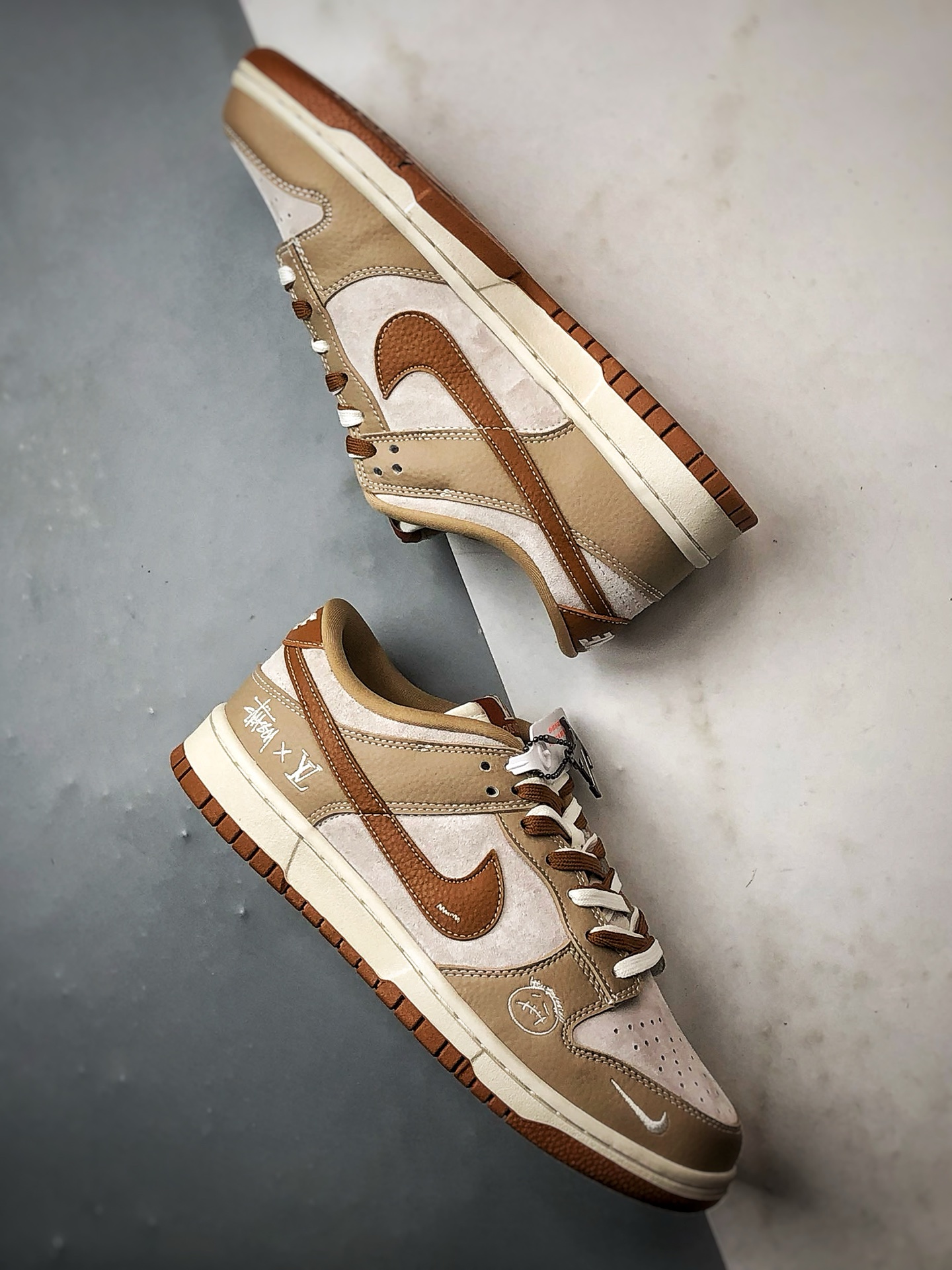 290 NK Dunk Low Retro ”DIY高端定制” 斯图西LV米灰棕 低帮休闲运动板鞋 SG6688-005