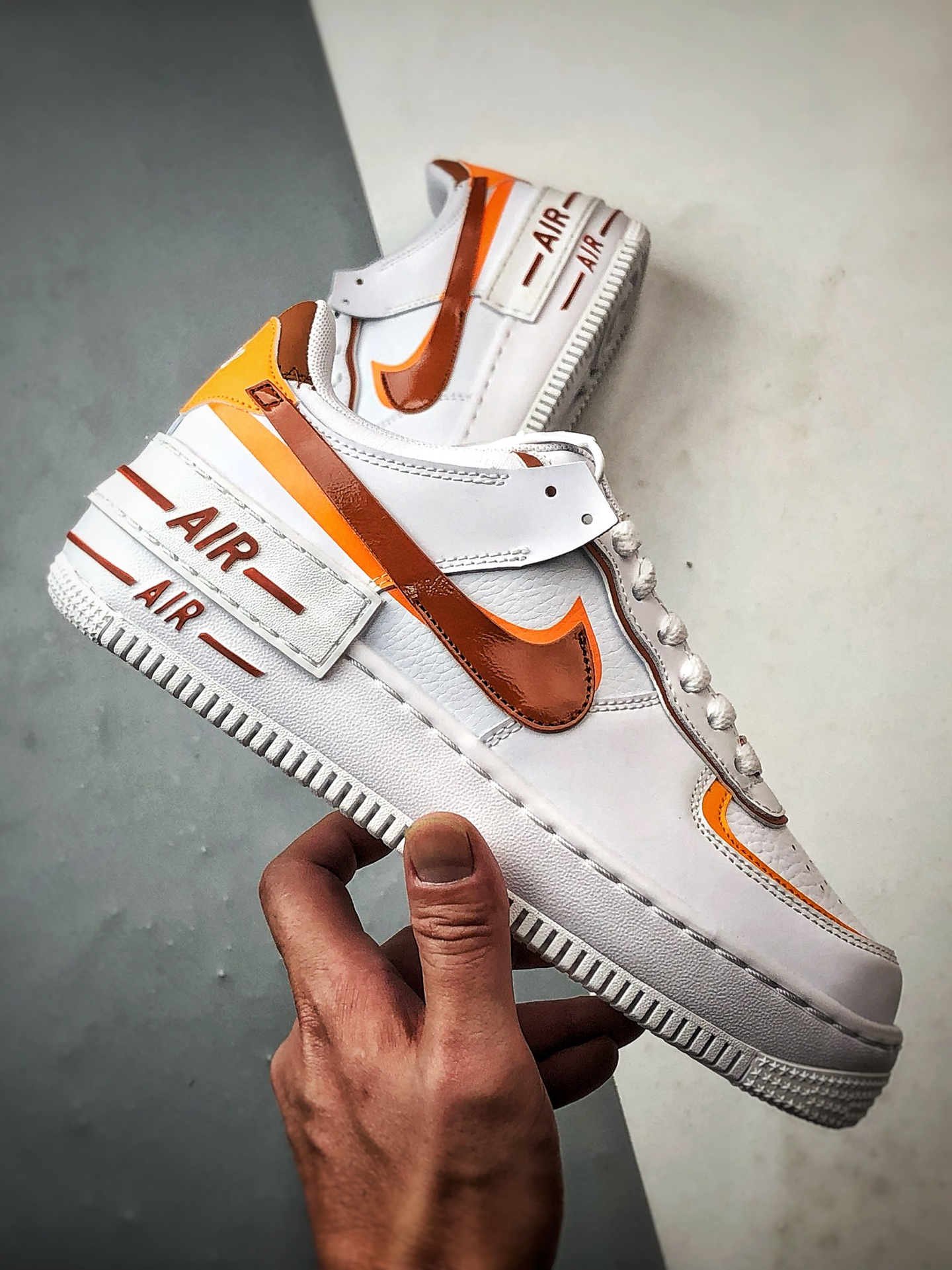 Air Force 1 Shadow 白棕橙 轻量增高低帮百搭板鞋马卡龙 橡胶外圈底鞋底 CI0919-124 Air Force 1 Shadow 白棕橙 轻量增高低帮百搭板鞋马卡龙 橡胶外圈底鞋底 CI0919-124