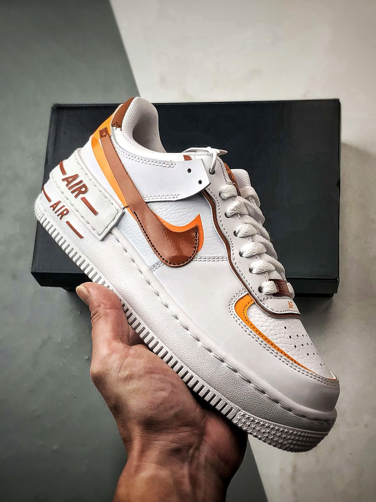 Air Force 1 Shadow 白棕橙 轻量增高低帮百搭板鞋马卡龙 橡胶外圈底鞋底 CI0919-124 Air Force 1 Shadow 白棕橙 轻量增高低帮百搭板鞋马卡龙 橡胶外圈底鞋底 CI0919-124