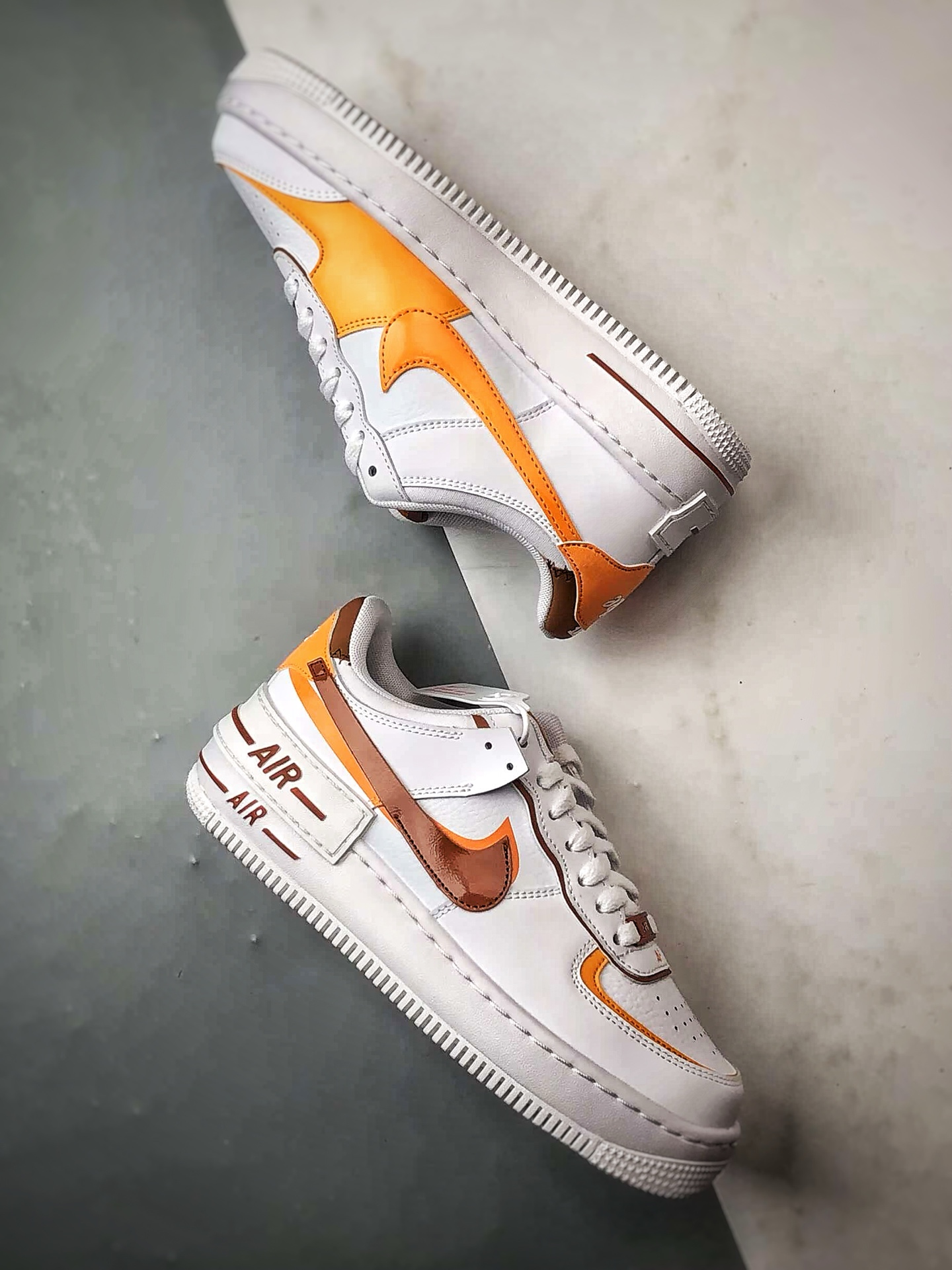 Air Force 1 Shadow 白棕橙 轻量增高低帮百搭板鞋马卡龙 橡胶外圈底鞋底 CI0919-124 Air Force 1 Shadow 白棕橙 轻量增高低帮百搭板鞋马卡龙 橡胶外圈底鞋底 CI0919-124