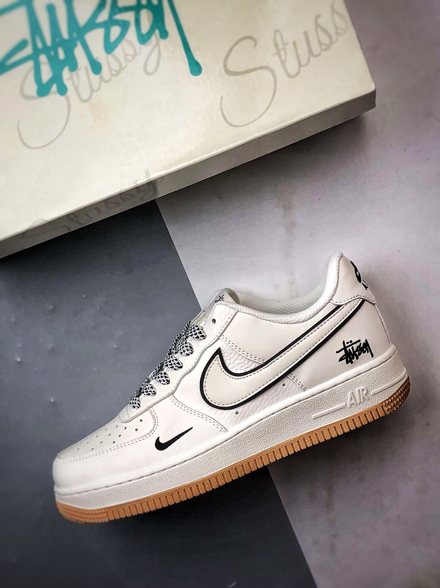 280 Stussy x Air Force 1 Low 3M米白黑 CS5288-055