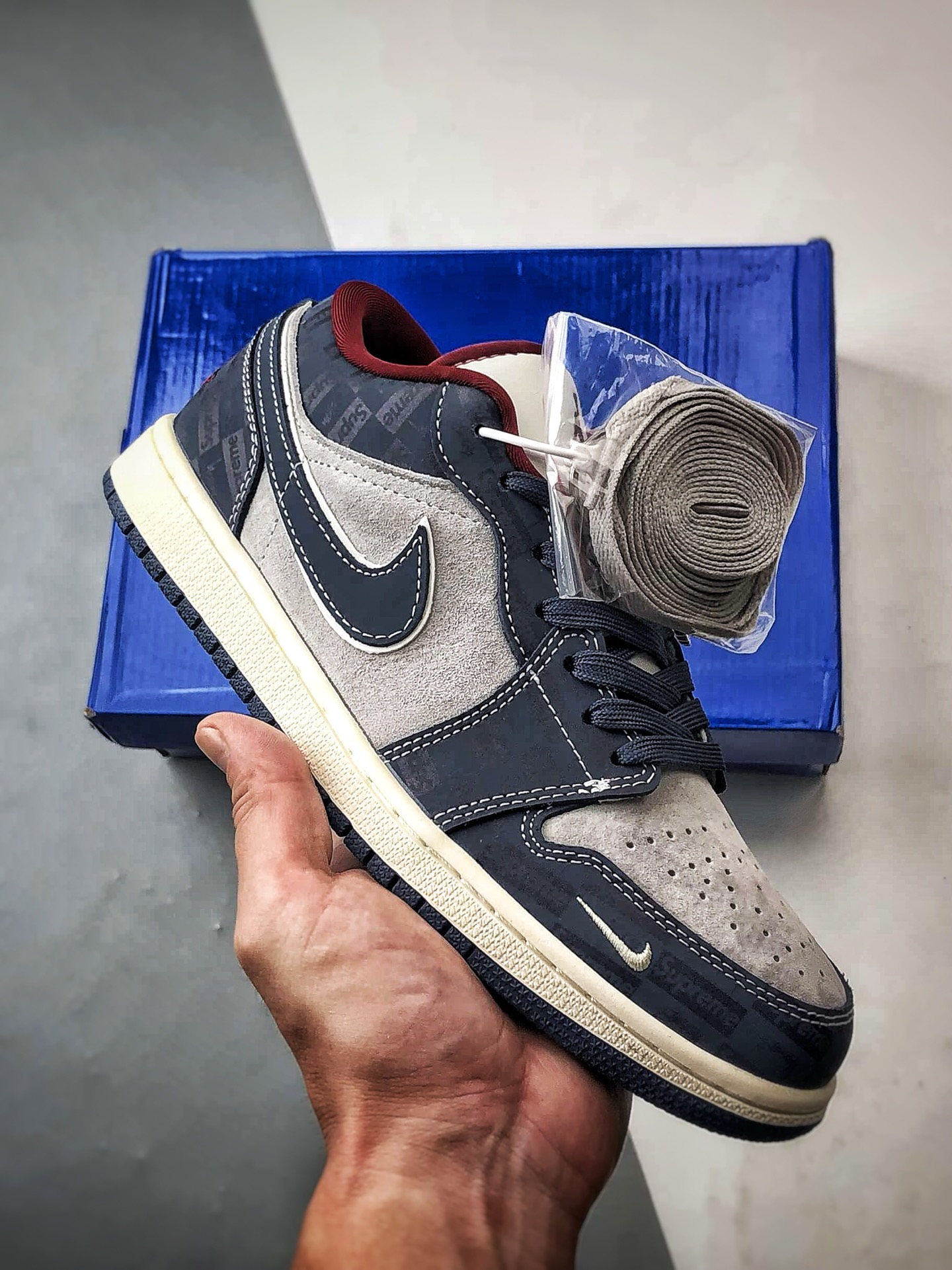 Air Jordan 1 Low ”高端定制” Sup灰蓝红 QG1988-015