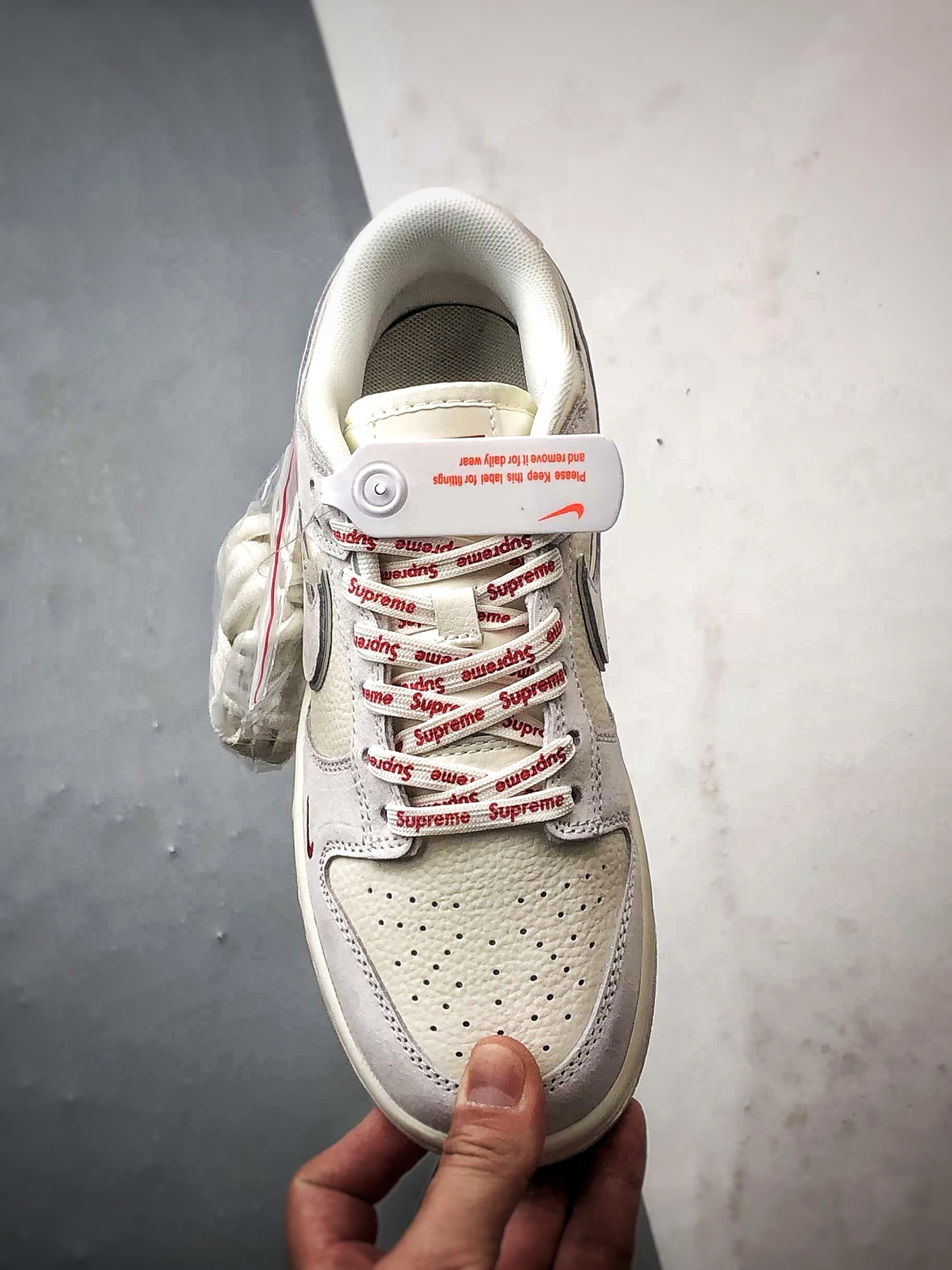 NK Dunk Low Retro ”DIY高端定制” Sup米灰红 低帮休闲运动板鞋 DN3168-007