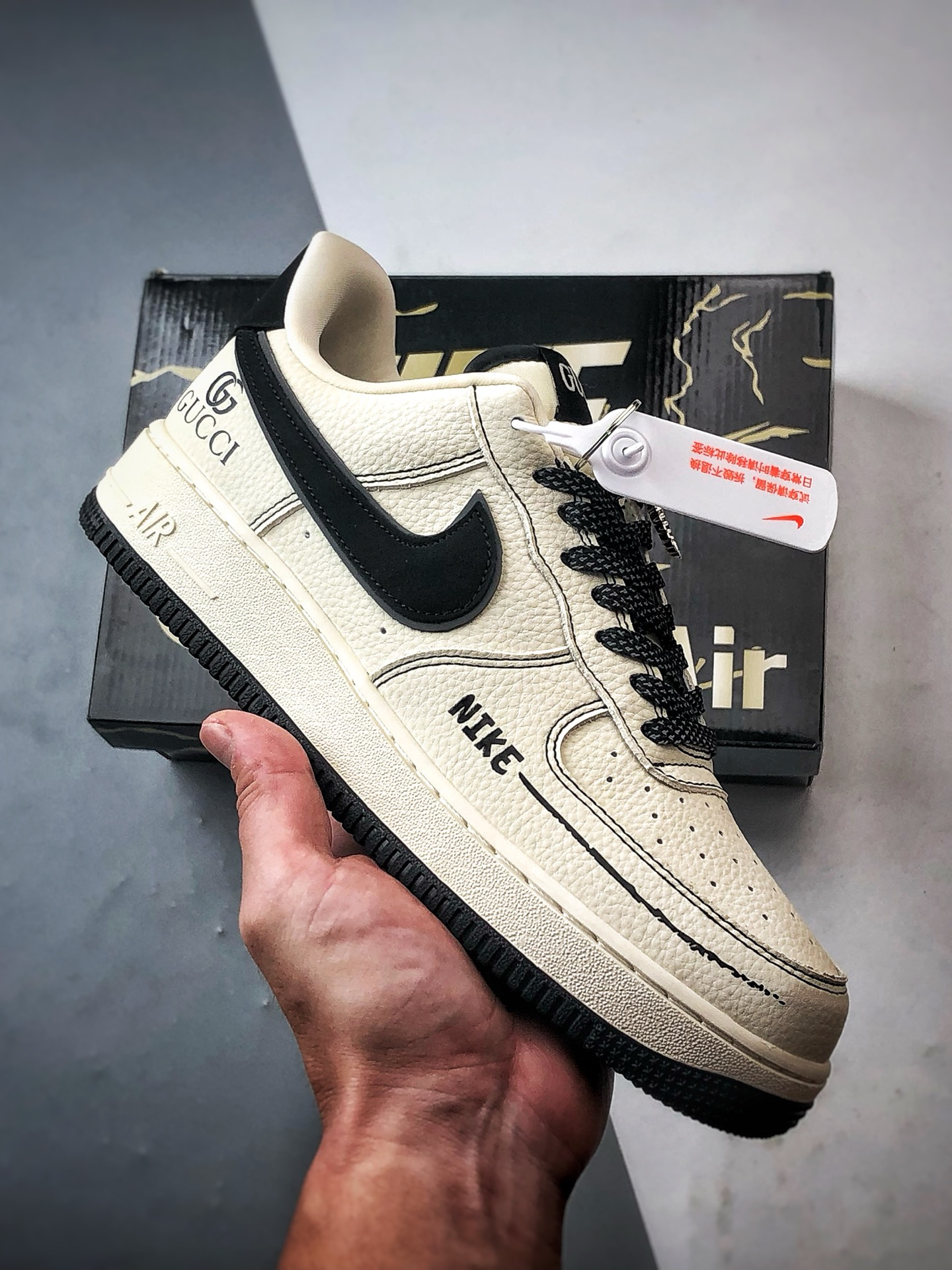 Guccix Air Force 1 Low 米白黑 KJ1688-020 Guccix Air Force 1 Low 米白黑 KJ1688-020