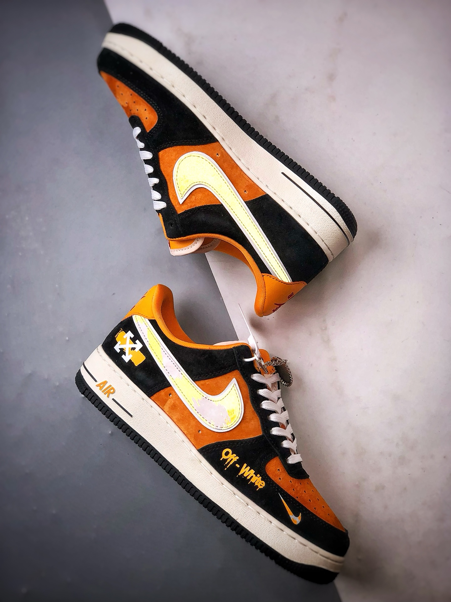 280 OW x Air Force 1 Low 黑橘麂皮 SY1388-001