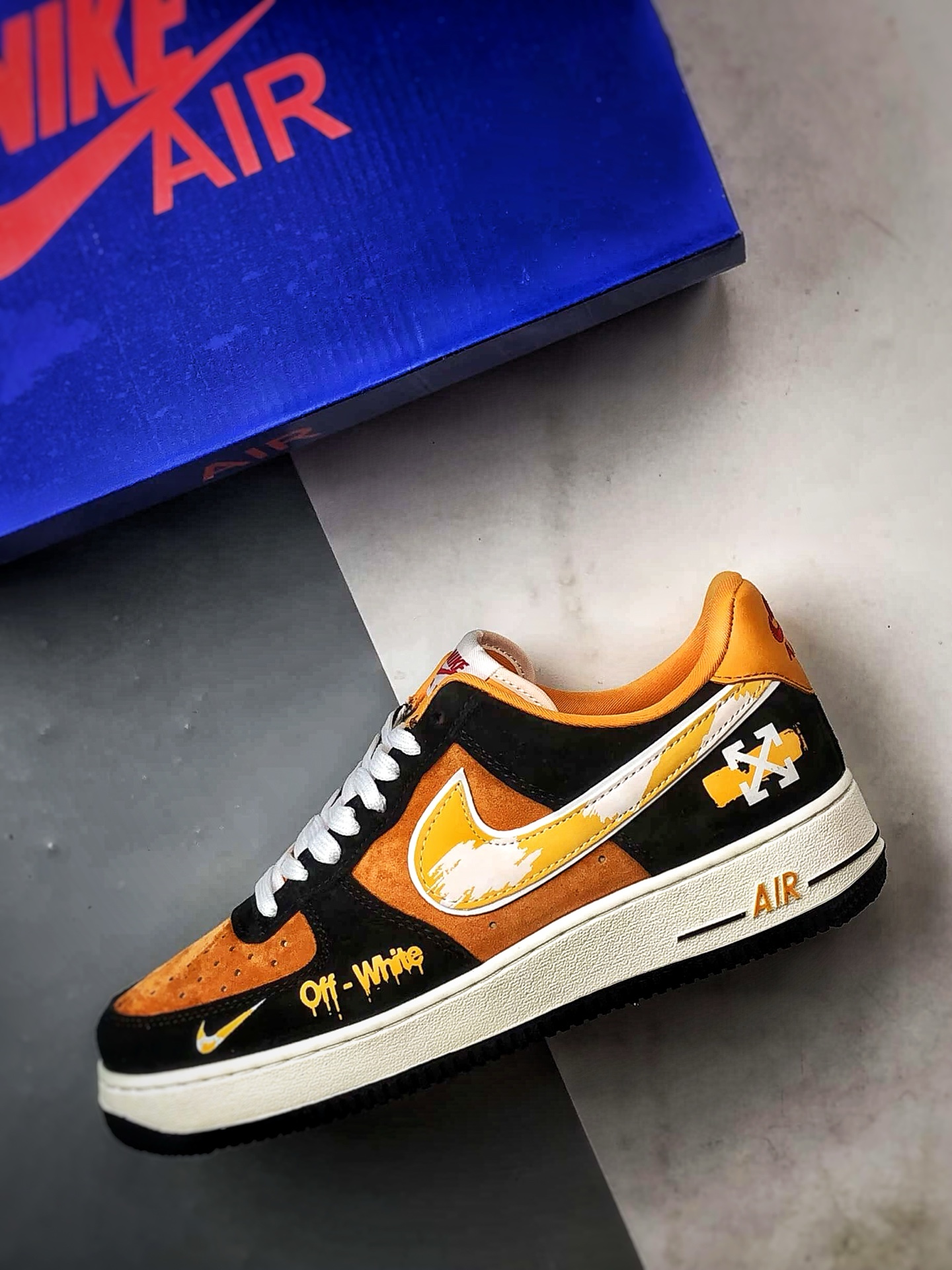280 OW x Air Force 1 Low 黑橘麂皮 SY1388-001