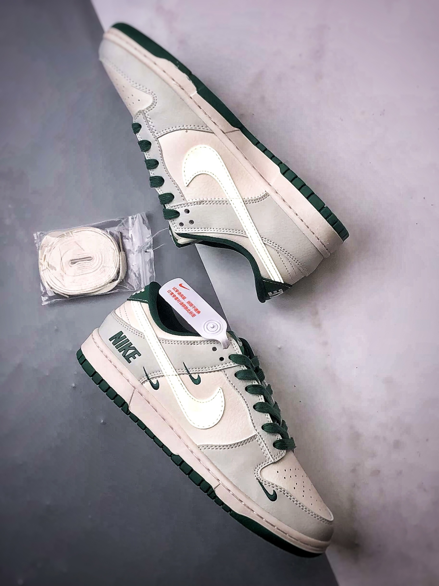 NK Dunk Low Retro ”DIY高端定制” NK米白绿三小钩 低帮休闲运动板鞋 JP1628-063