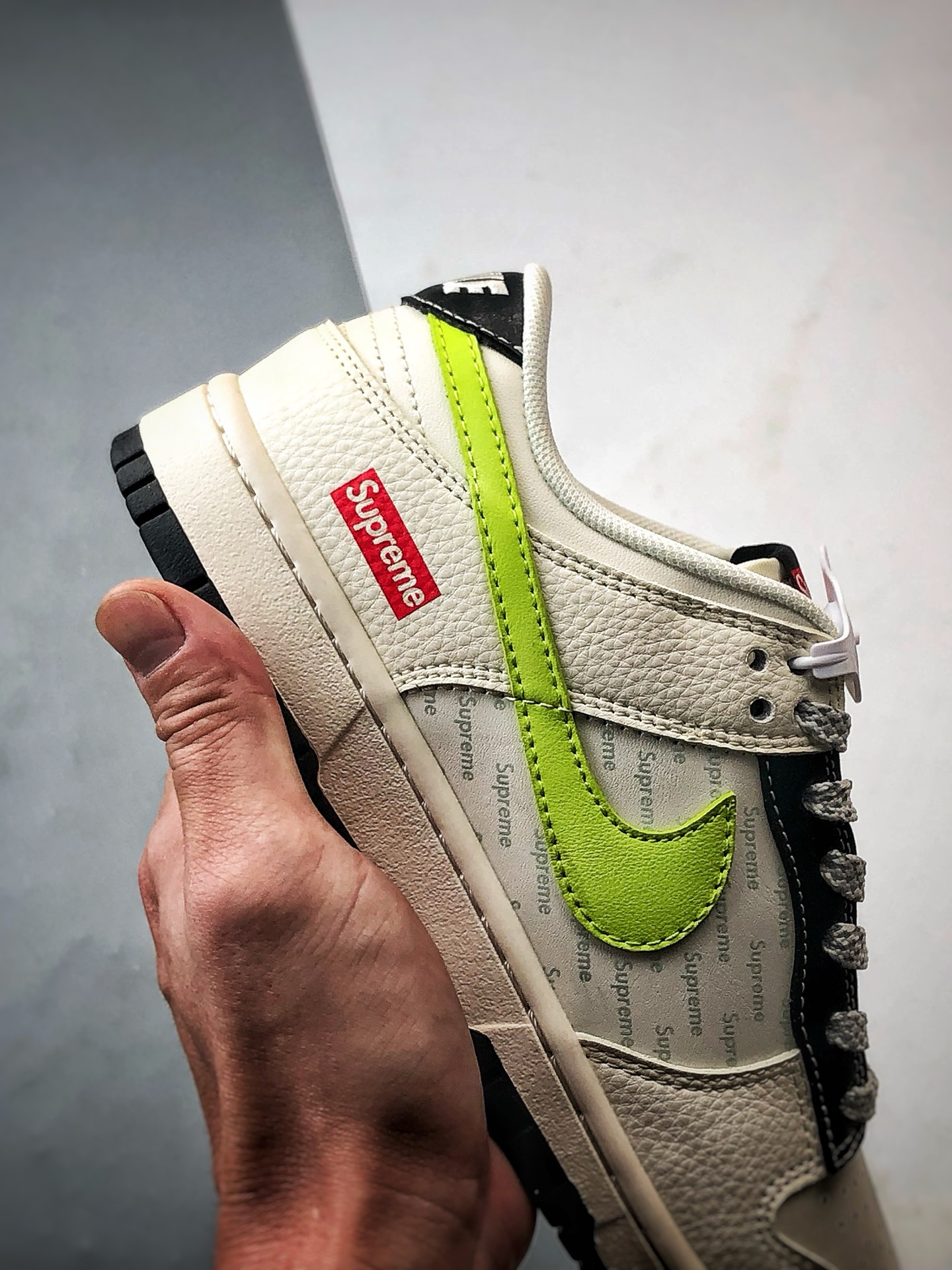 NK Dunk Low Retro ”DIY高端定制” Sup米黑浅绿钩 低帮休闲运动板鞋 XS6089-625