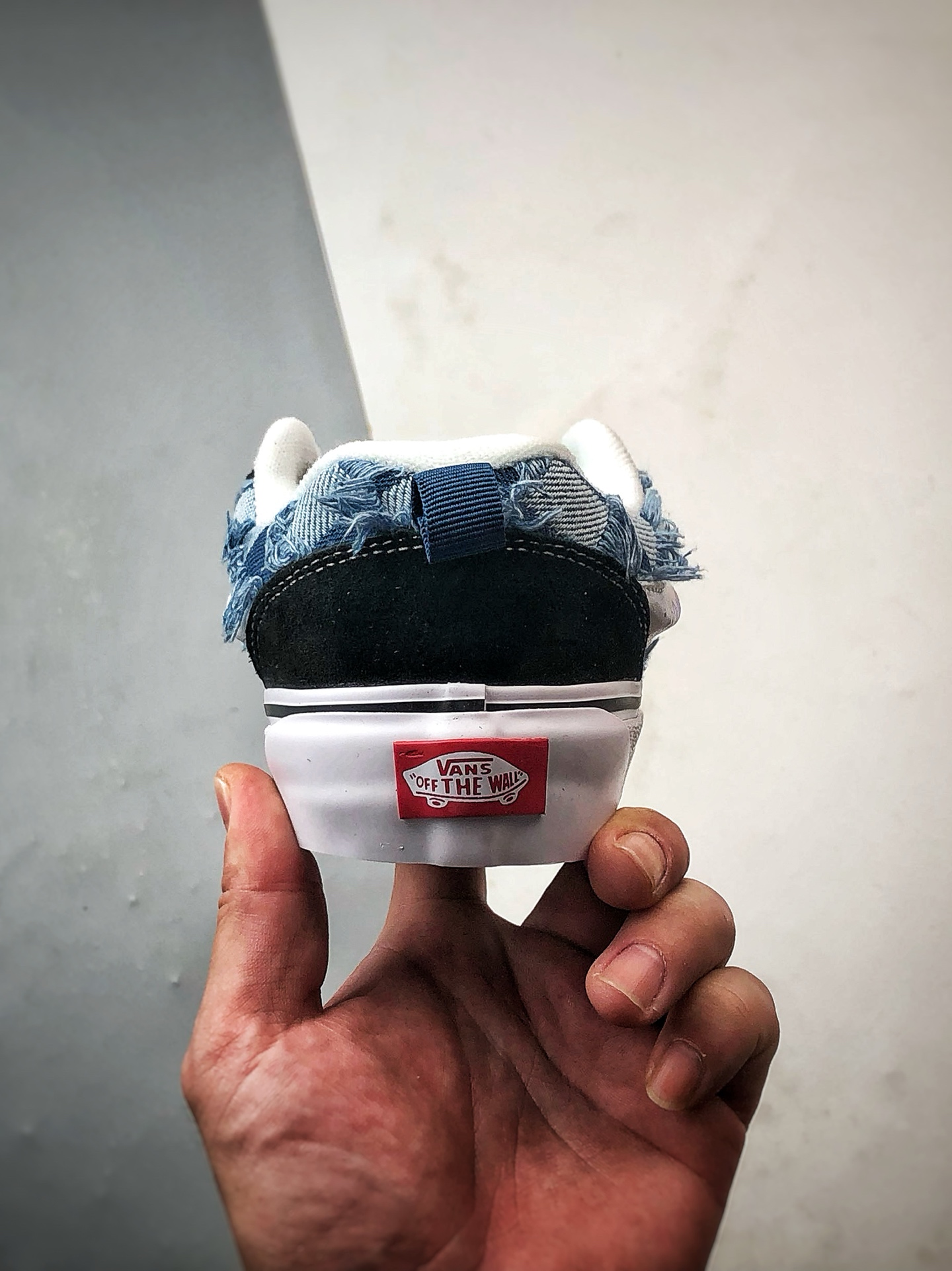 Vans Knu Skool 黑白蓝 新款 复古休闲万花弄面包鞋 “格韵复古”