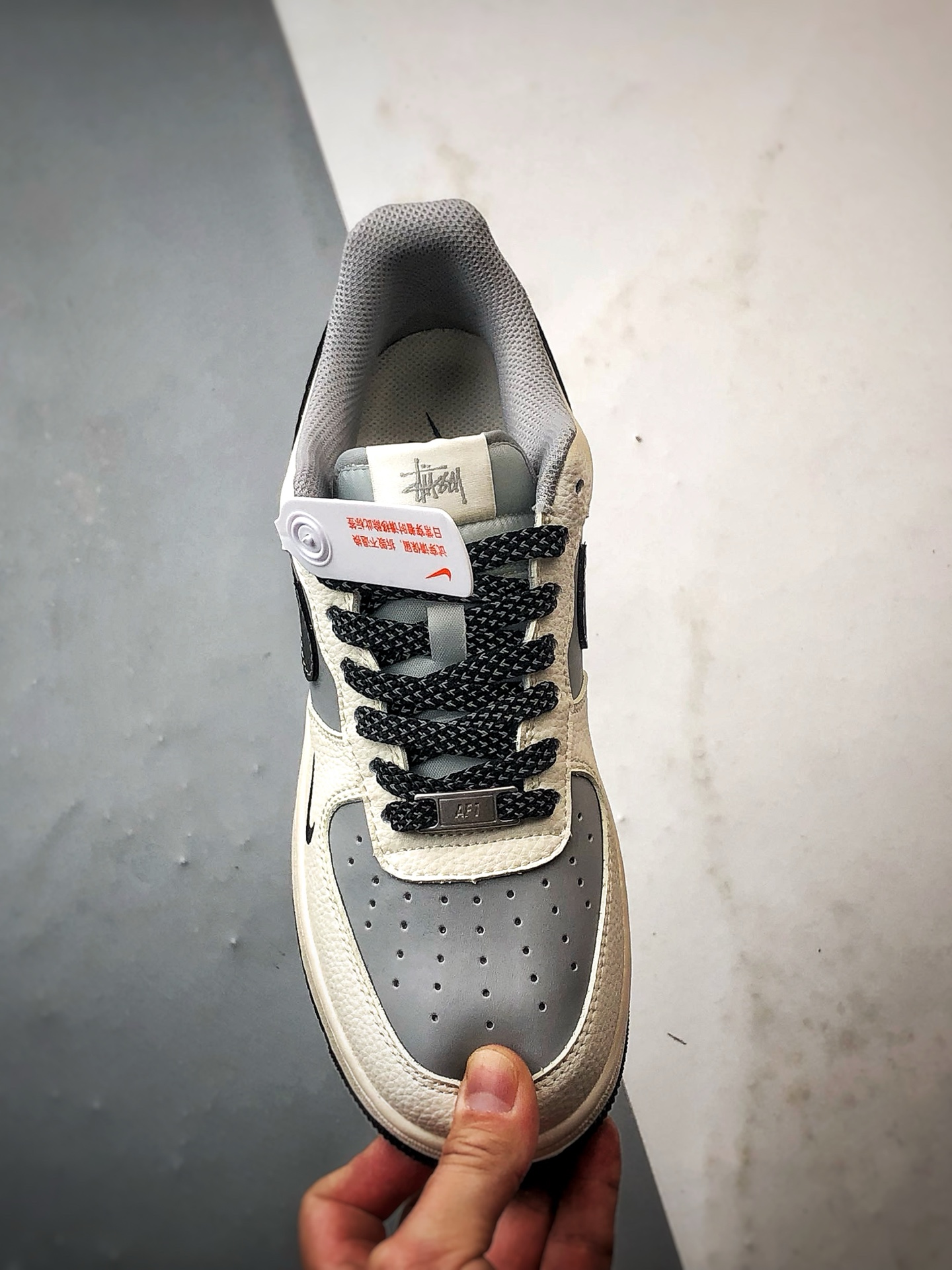 Stussy x Air Force 1 Low 米灰黑 原 JS8028-017