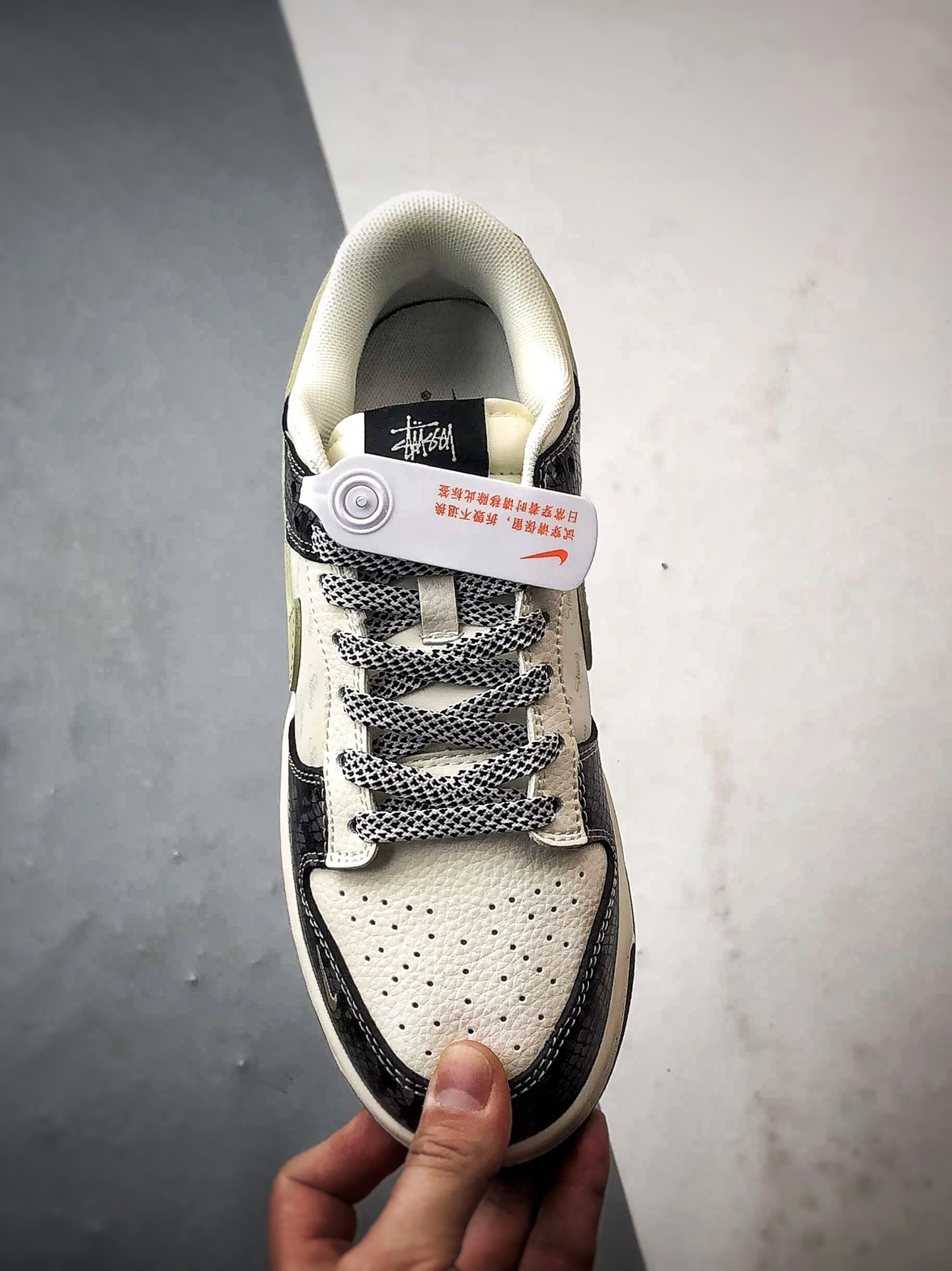 NK Dunk Low Retro ”DIY高端定制” 斯图西蛇纹米黑黄钩 低帮休闲运动板鞋 XS6089-636