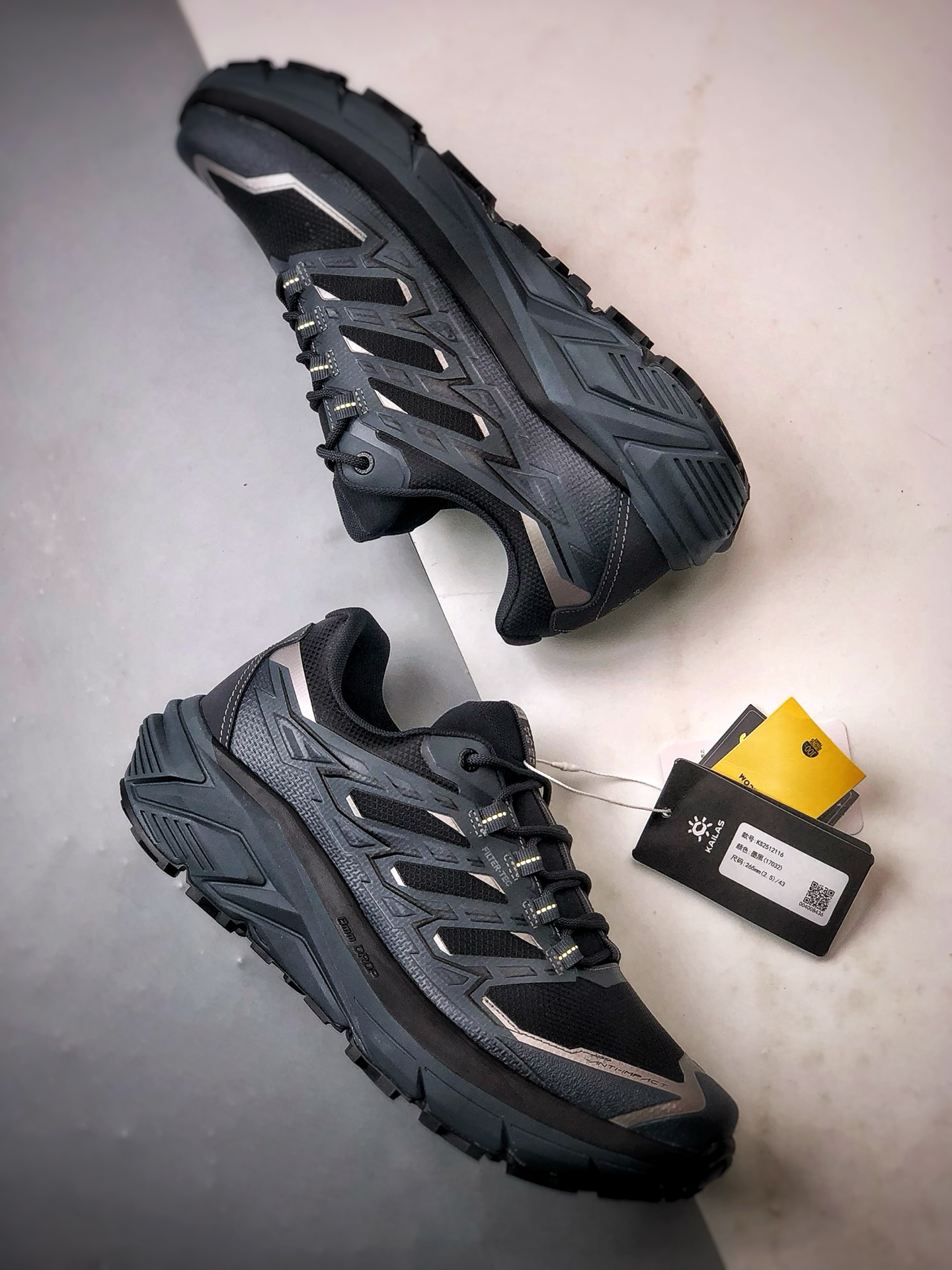 凯乐石KAIL远征 MAX FLT 黑灰 户外低帮防水跑山徒步鞋