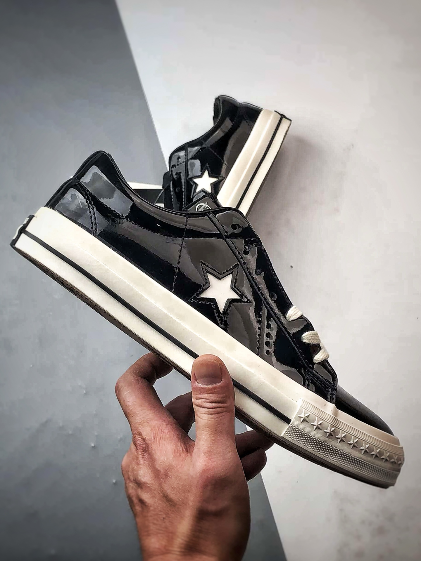 Noritake/则武 x Converse One Star 95 漆皮黑武士 匡威 经典舒适低帮休闲板鞋 A17901C