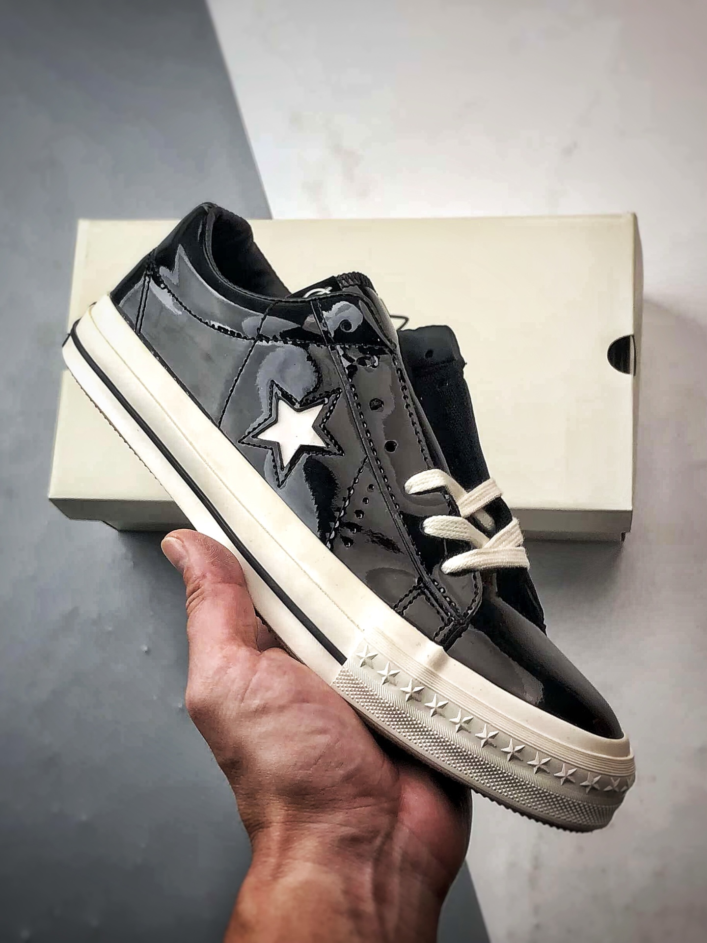 Noritake/则武 x Converse One Star 95 漆皮黑武士 匡威 经典舒适低帮休闲板鞋 A17901C