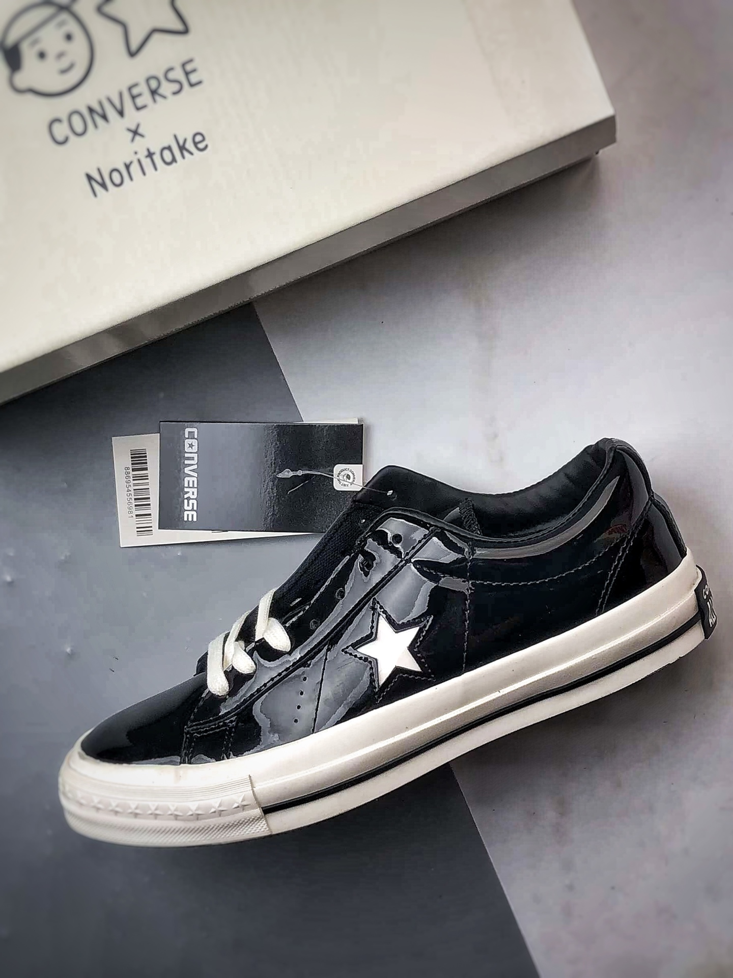 Noritake/则武 x Converse One Star 95 漆皮黑武士 匡威 经典舒适低帮休闲板鞋 A17901C