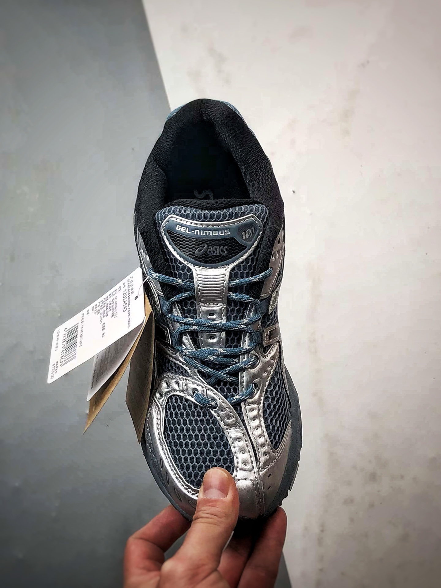 Asics Gel-Nimbus 10.1 蓝色 亚瑟士复古先锋潮流拼接休闲跑步鞋 1203A543-021