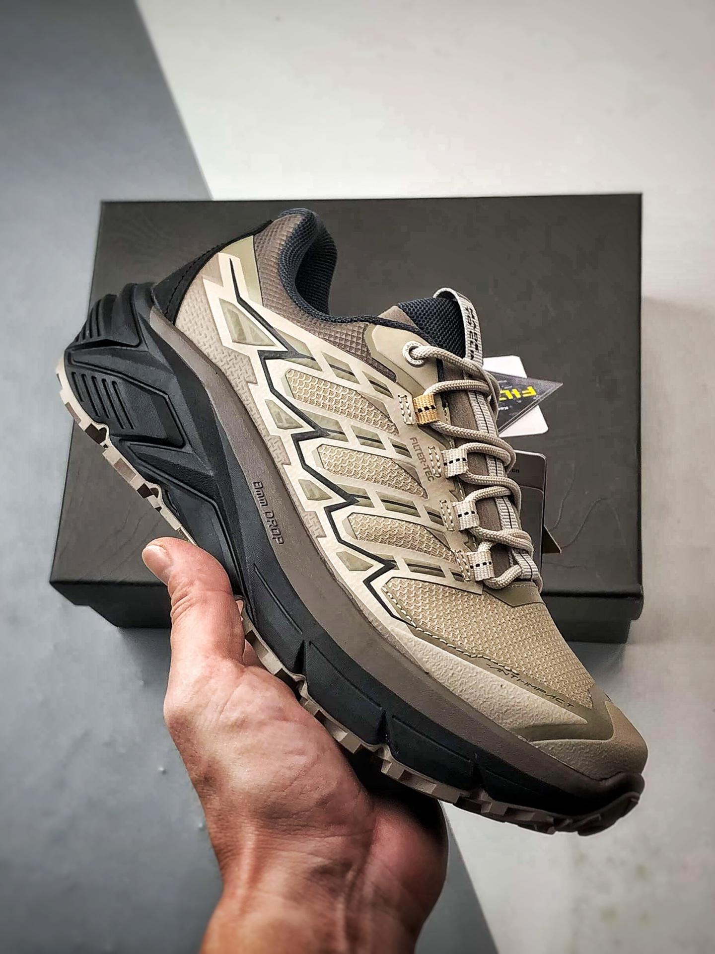 凯乐石KAIL远征 MAX FLT 乌木灰 户外低帮防水跑山徒步鞋