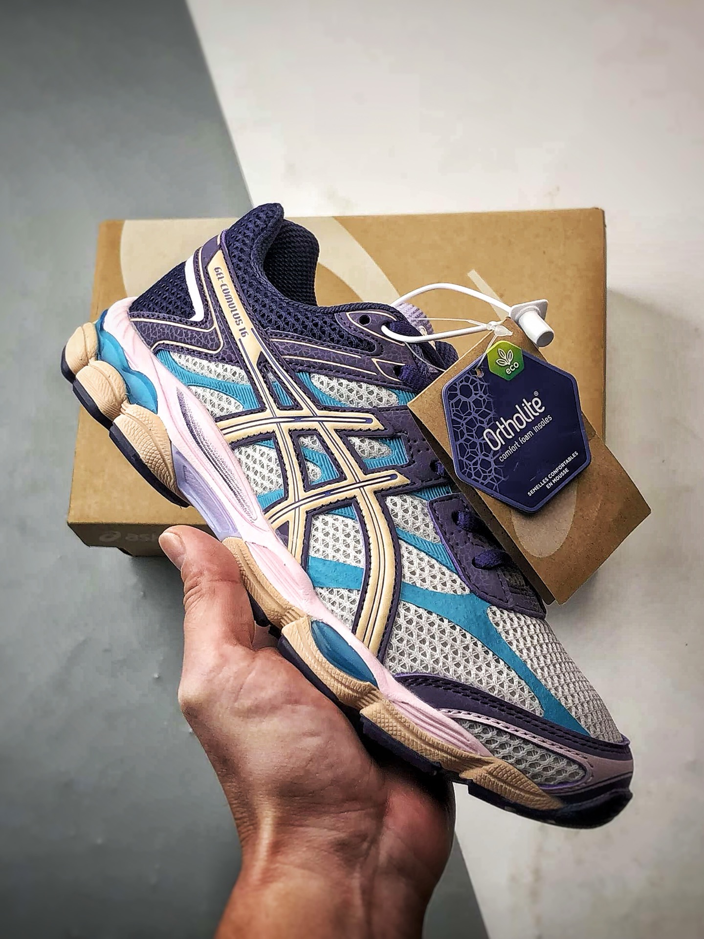 Asics Gel-Cumulus 16 灰紫 亚瑟士复古时尚缓震运动跑步鞋 1203A763-020