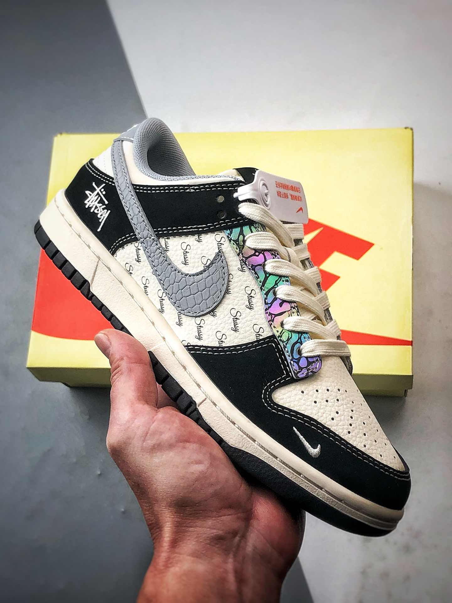 NK Dunk Low Retro ”DIY高端定制” 斯图西米黑灰 低帮休闲运动板鞋 XS6089-635