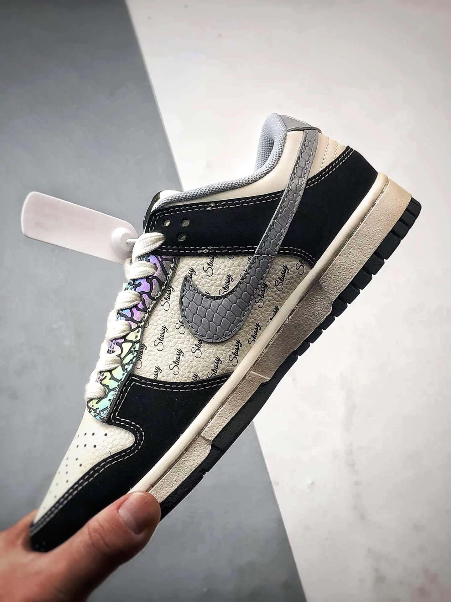 NK Dunk Low Retro ”DIY高端定制” 斯图西米黑灰 低帮休闲运动板鞋 XS6089-635