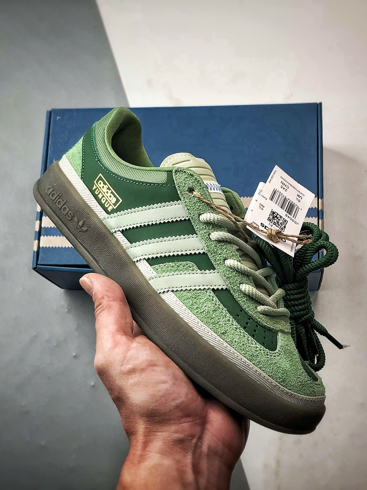 Bad Bunny x AD Originals Gazelle Indoor 绿色 联名款三叶草复古休闲运动板鞋 JS5049