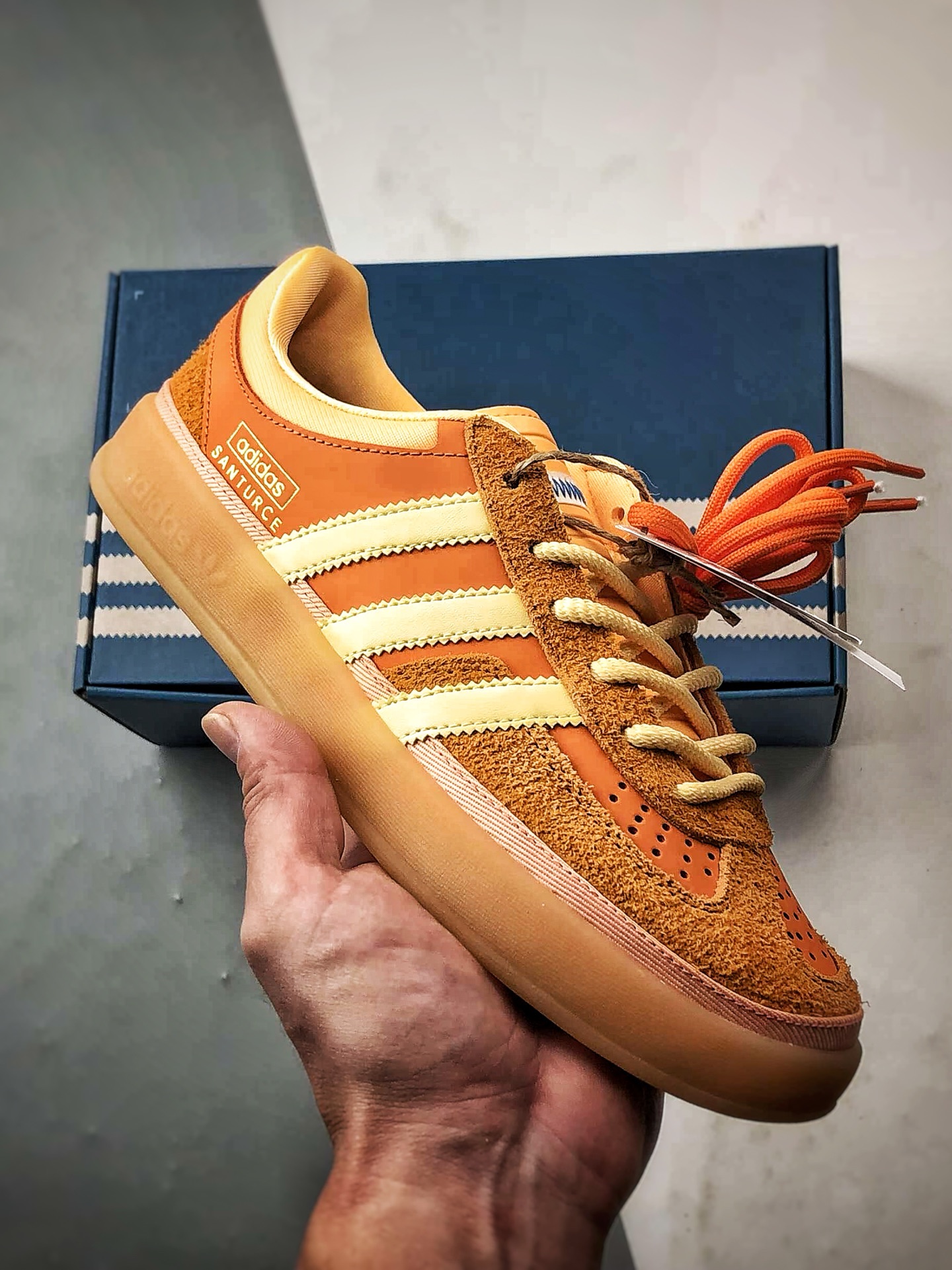 Bad Bunny x AD Originals Gazelle Indoor 橙色 联名款三叶草复古休闲运动板鞋 JS5050