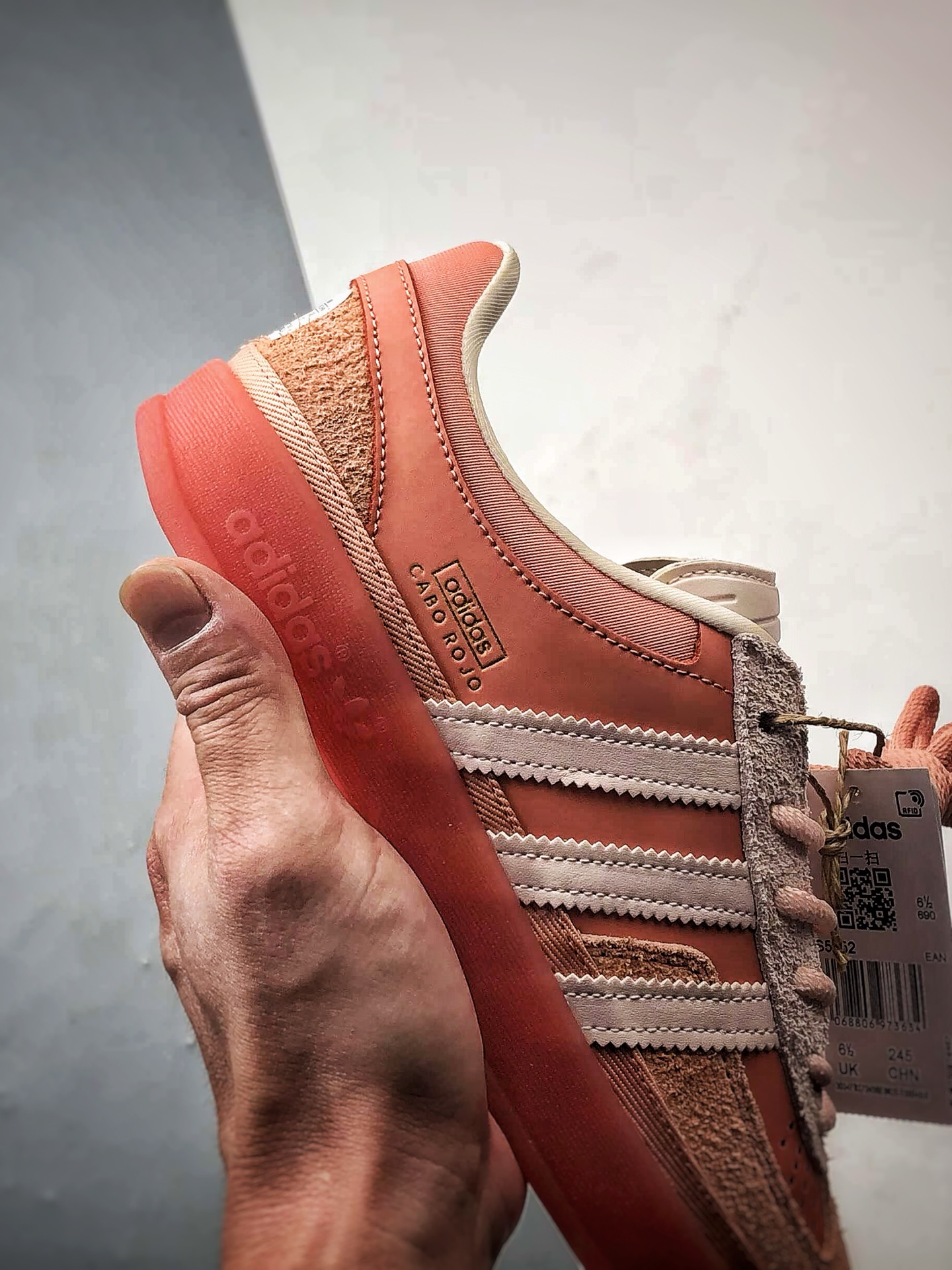 Bad Bunny x AD Originals Gazelle Indoor 红棕色 联名款三叶草复古休闲运动板鞋 JS5052