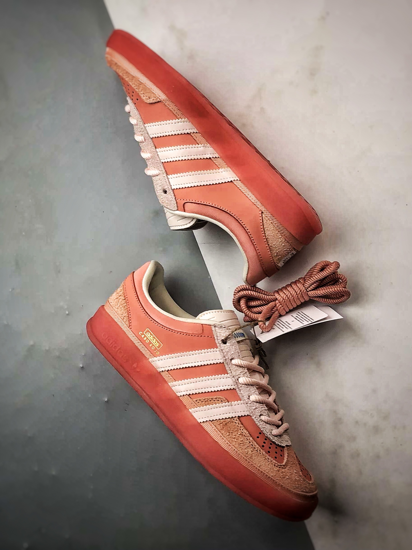 Bad Bunny x AD Originals Gazelle Indoor 红棕色 联名款三叶草复古休闲运动板鞋 JS5052