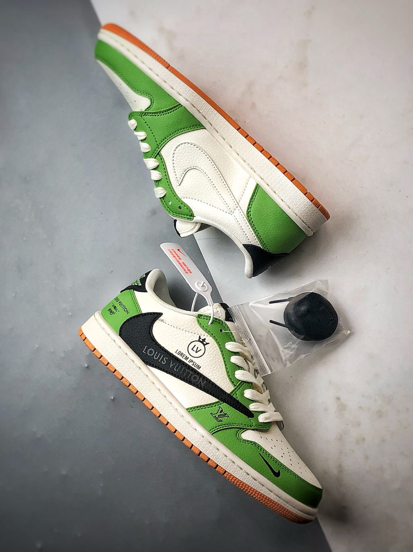 Air Jordan 1 Low ”高端定制” LV白绿黑倒钩 DZ2688-002