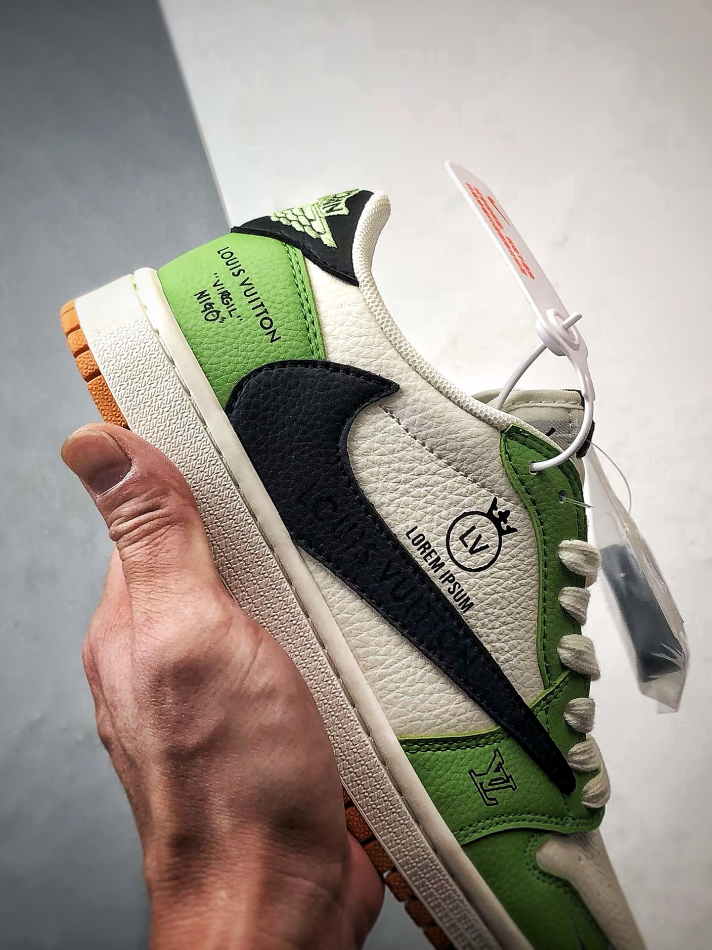 Air Jordan 1 Low ”高端定制” LV白绿黑倒钩 DZ2688-002