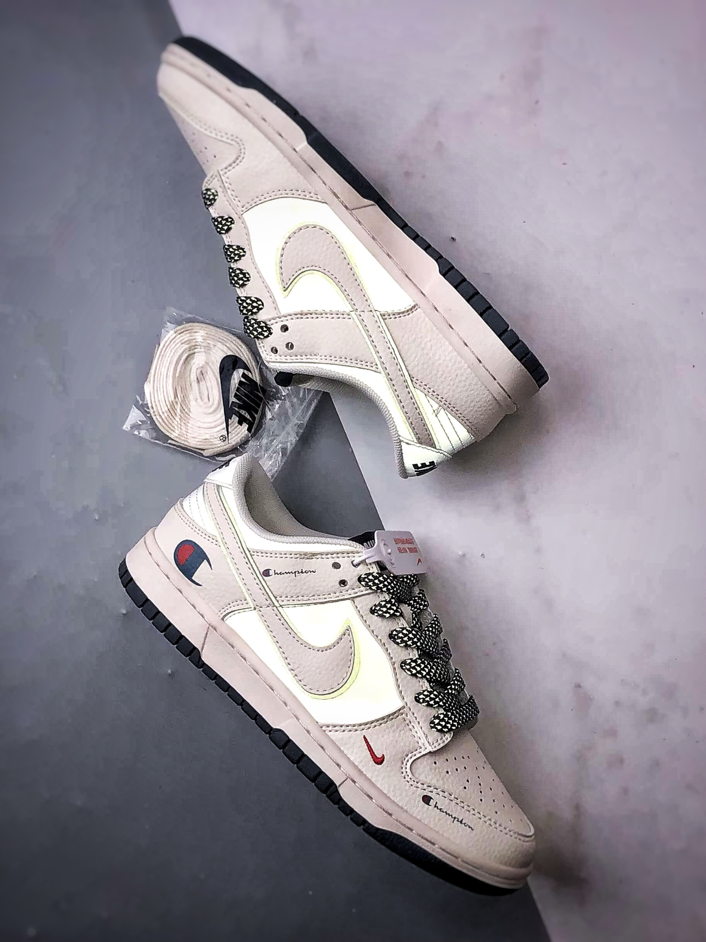 NK Dunk Low Retro ”DIY高端定制” 冠军米白蓝灰 低帮休闲运动板鞋 JP1628-026